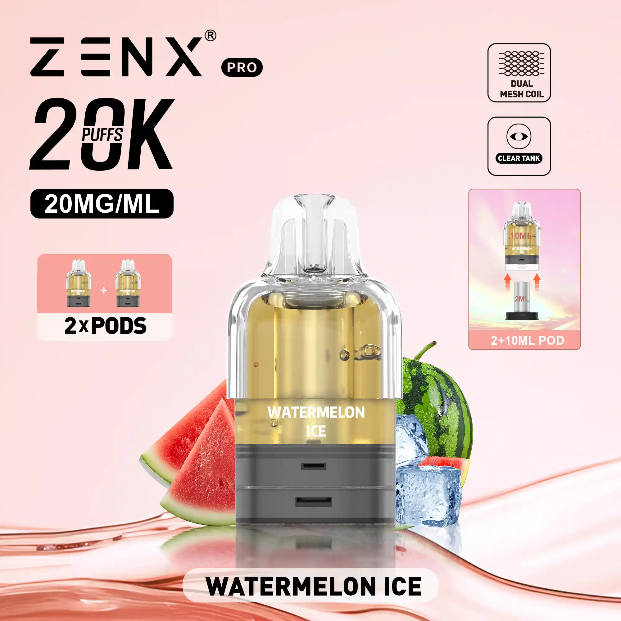 ZENX Pro Prefilled Pods - Watermelon Ice Vape Pod Vape Pod - zenxvape.nl