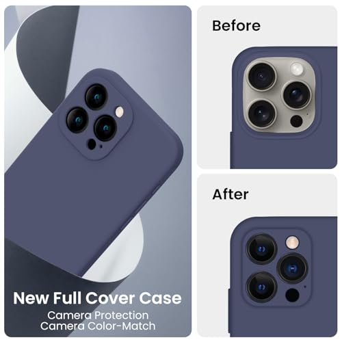 Full Cover Camera Protection Soft Anti-Scratch Microfiber Lining Silicone Phone Case with 2 Screen Protectors for 16 Pro