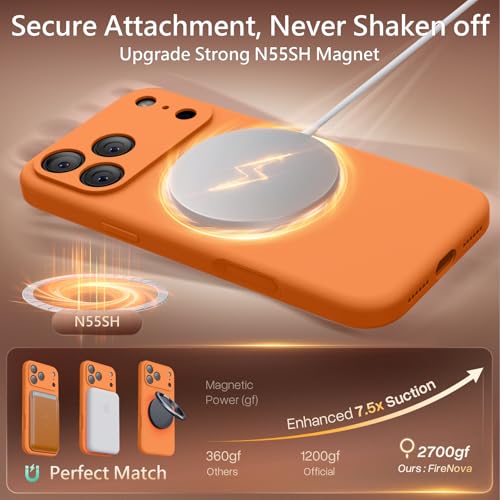 Anti-Scratch Microfiber Lining Classic Liquid Silicone Magnetic Mobile Phone Case for 17 Pro Max