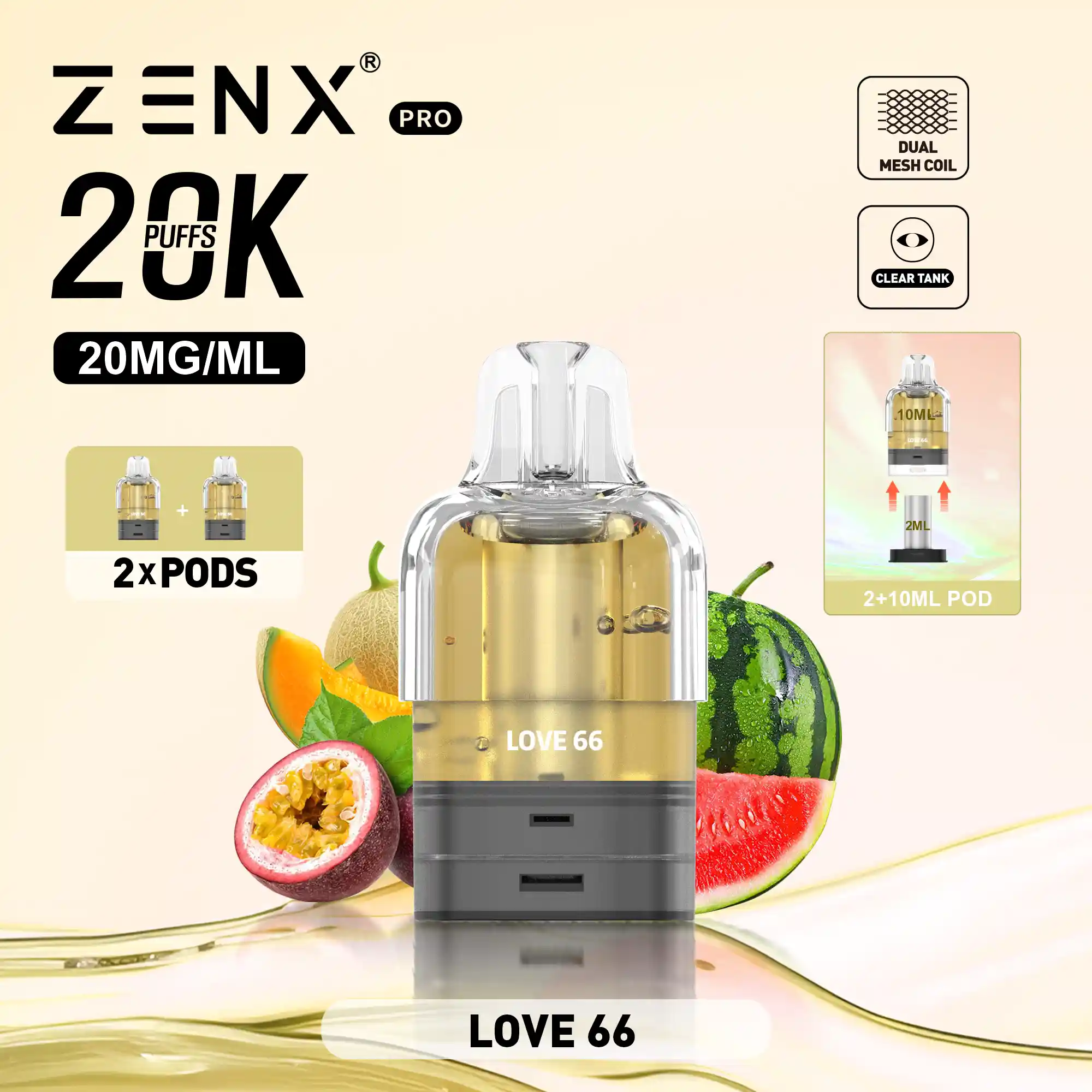 ZENX Pro Prefilled Pods - Love 66 Vape Pod - zenxvape.nl