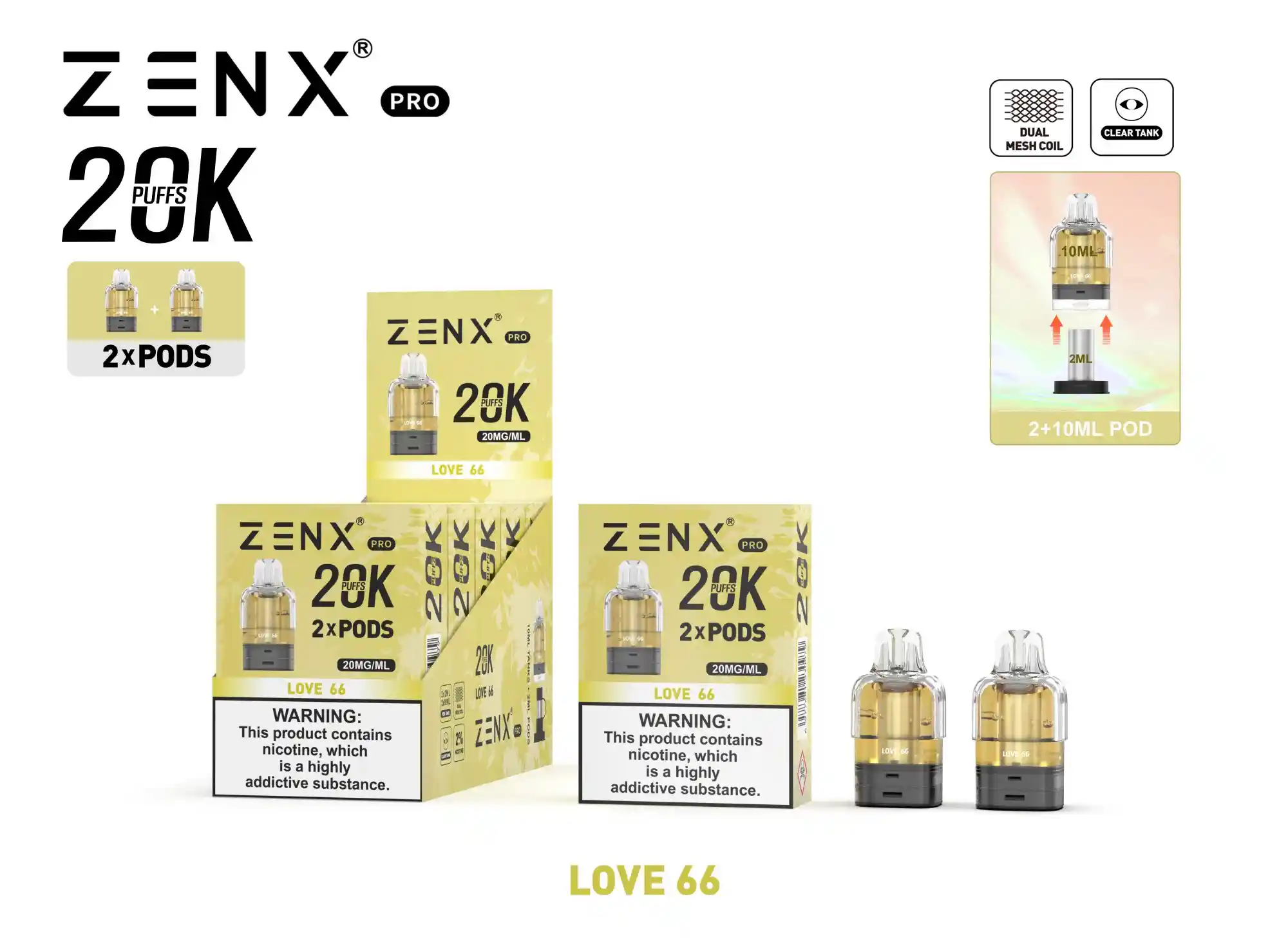 ZENX Pro Prefilled Pods - Love 66 Vape Pod - zenxvape.nl