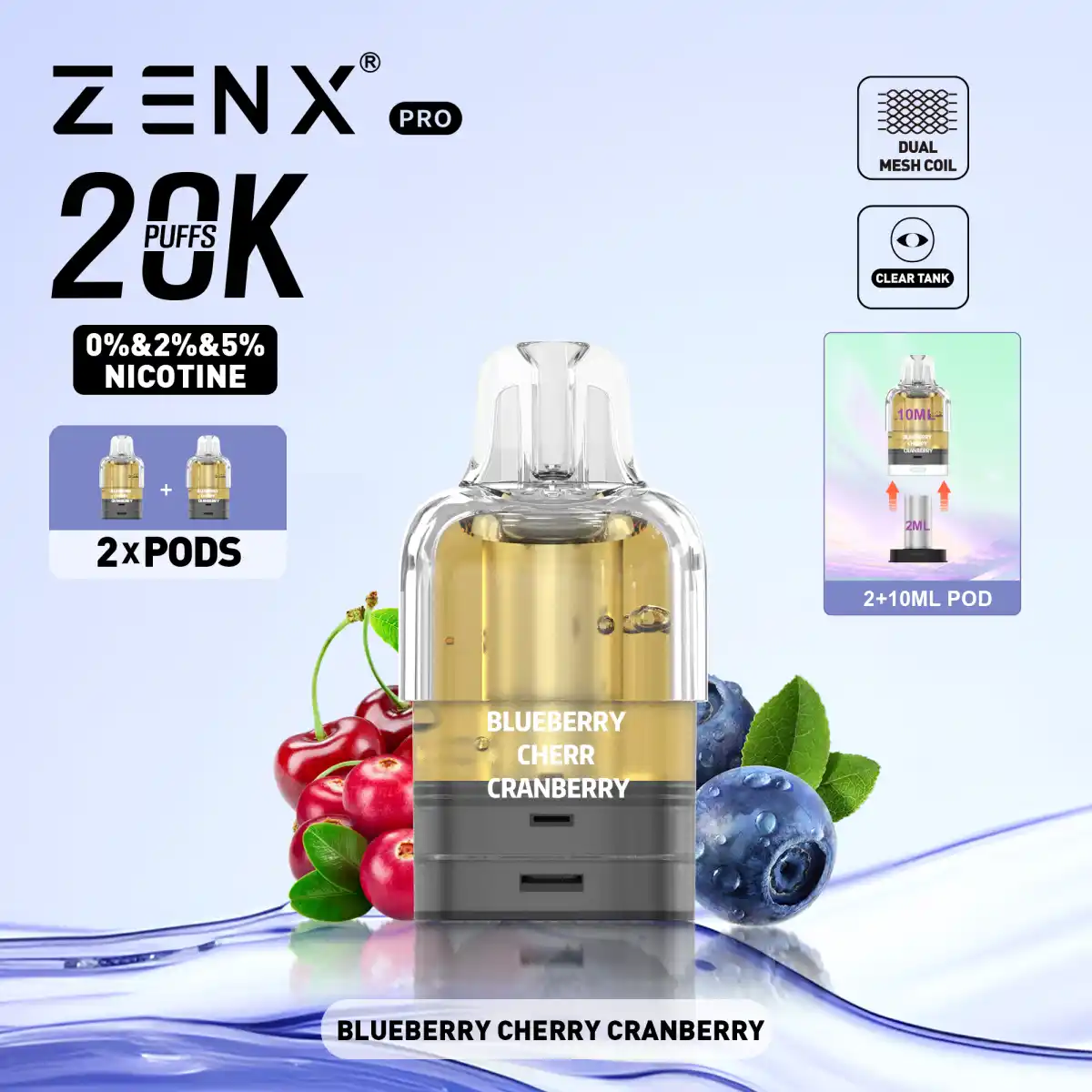 ZENX Pro Prefilled Pods - 2ML+10ML(Nic 5/2/0%)