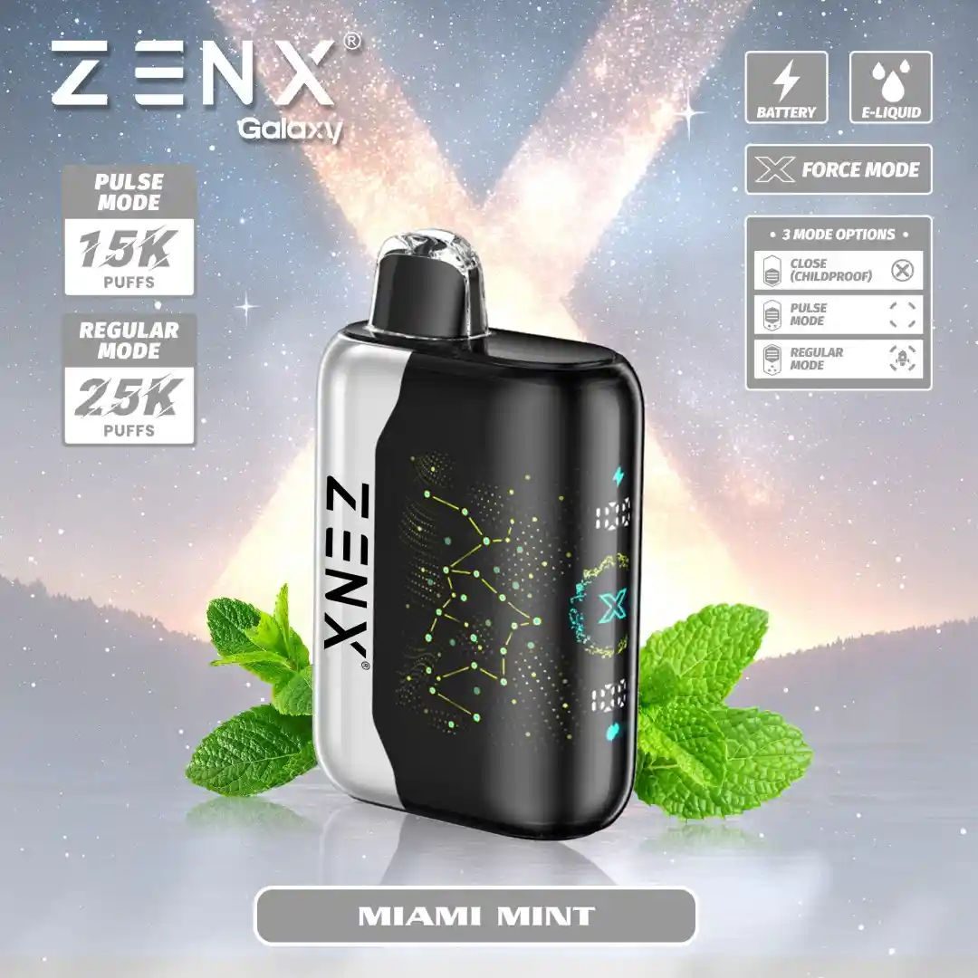 Zenx Galaxy Pulse X 25K Disposable Vape - Miami Mint Vape - zenxvape.us