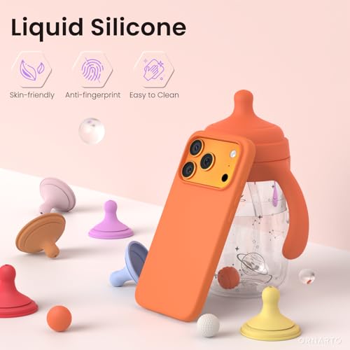 Slim Liquid Silicone 4 Layers Full Covered Soft Gel Rubber Shockproof Cover, Protective Phone Case - Chalk Pink for 17 Pro