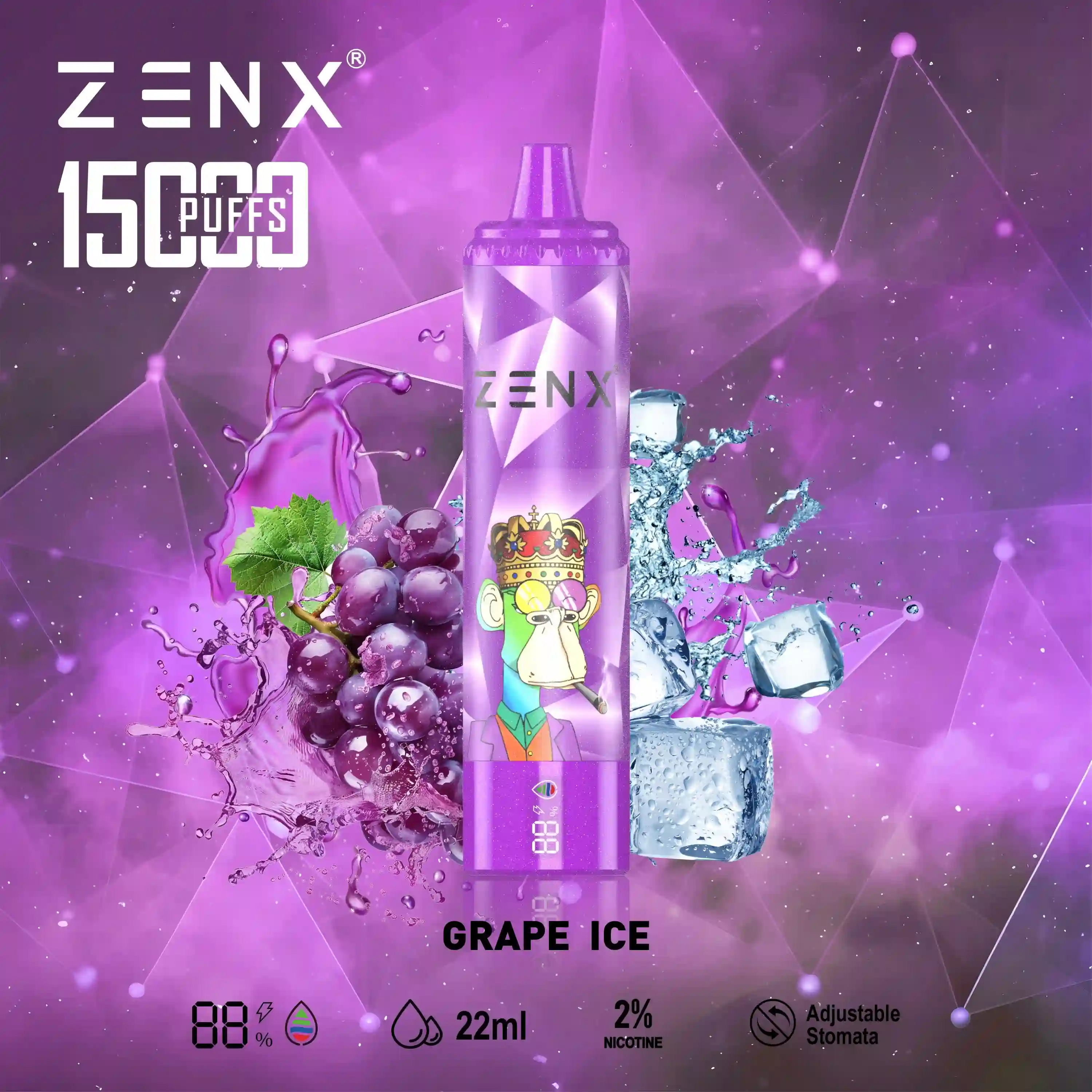 ZENX NFT 15000 Puffs Disposable Vape - 22ML(Nic 2%)
