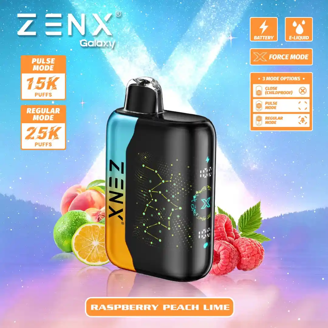 Zenx Galaxy Pulse X 25K Disposable Vape - Raspberry Peach Lime Vape - zenxvape.us