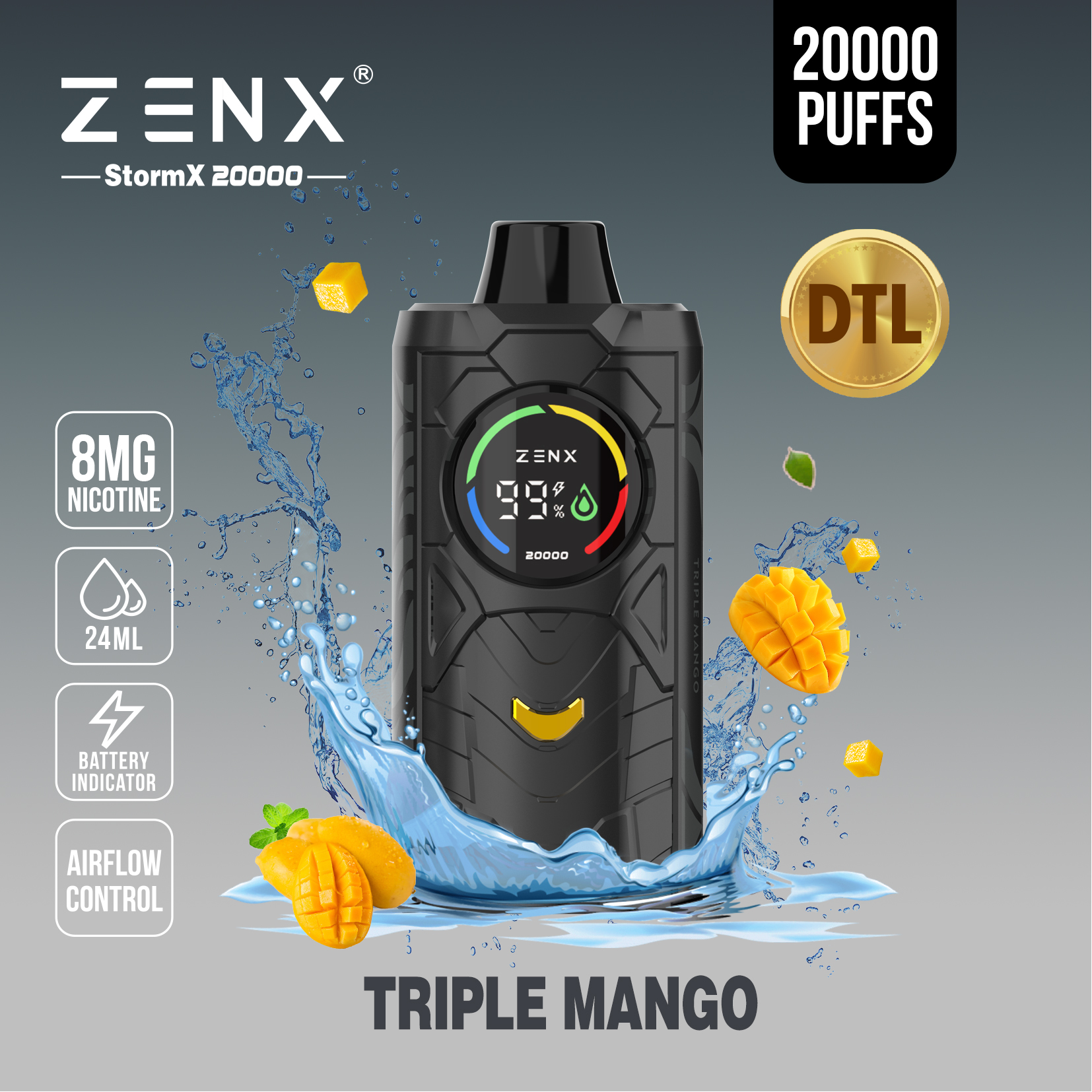 ZENX DTL StormX 20000 Puffs Wegwerp Vape - zenxvape.nl