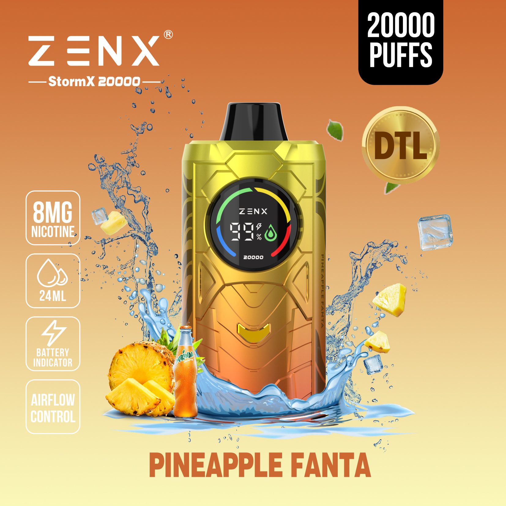 ZENX DTL StormX 20000 Puffs Wegwerp Vape - zenxvape.nl
