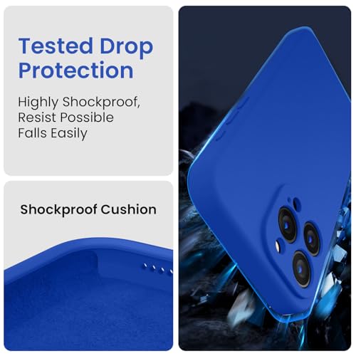 6.7 inch Full Cover Camera Protection Soft Anti-Scratch Microfiber Lining Silicone Phone Case with 2 Screen Protectors for 15 Pro Max
