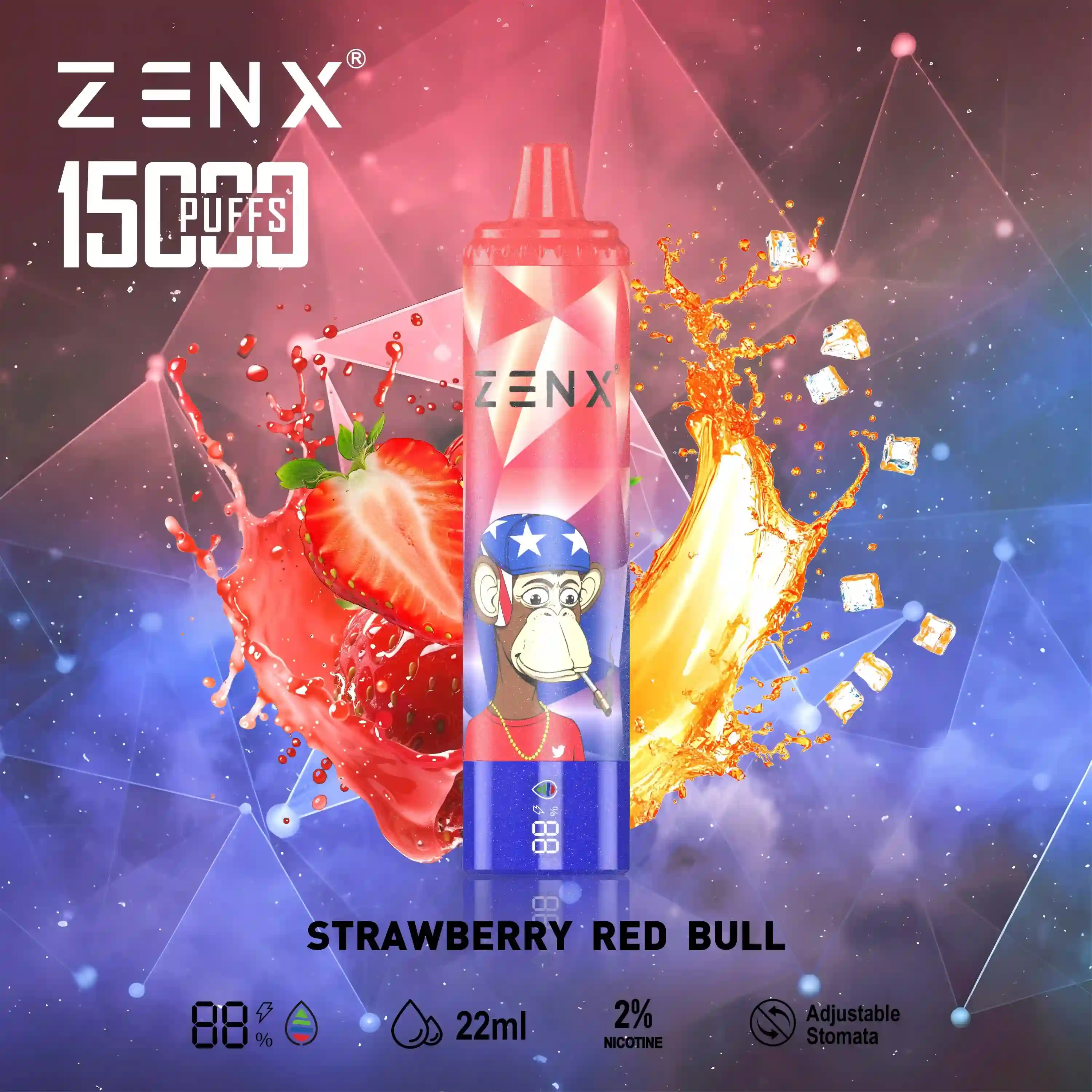 ZENX NFT 15000 Puffs Disposable Vape - 22ML(Nic 2%)