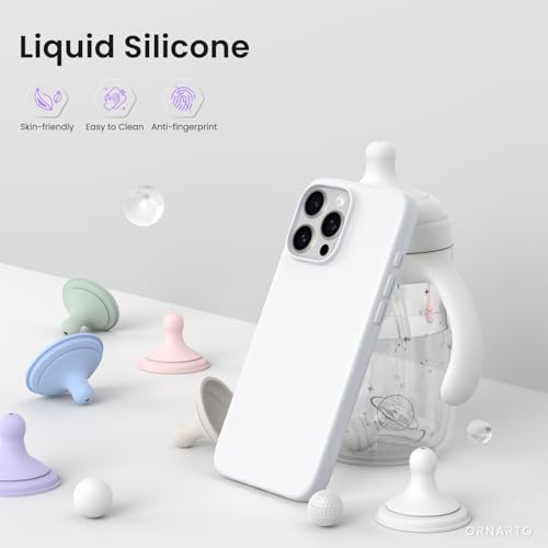 Slim Liquid Silicone 3 Layers Soft Gel Rubber Shockproof Protective Cover with Anti-Scratch Microfiber for 16 Pro Max