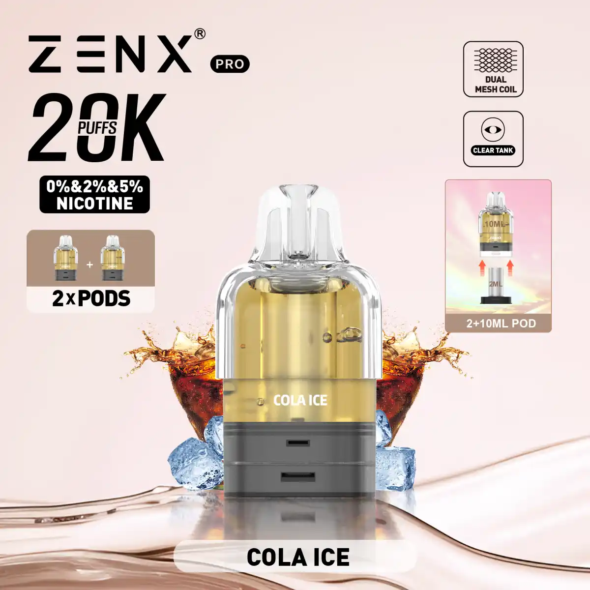 ZENX Pro Prefilled Pods - Cola ice Vape Pod - zenx.nl