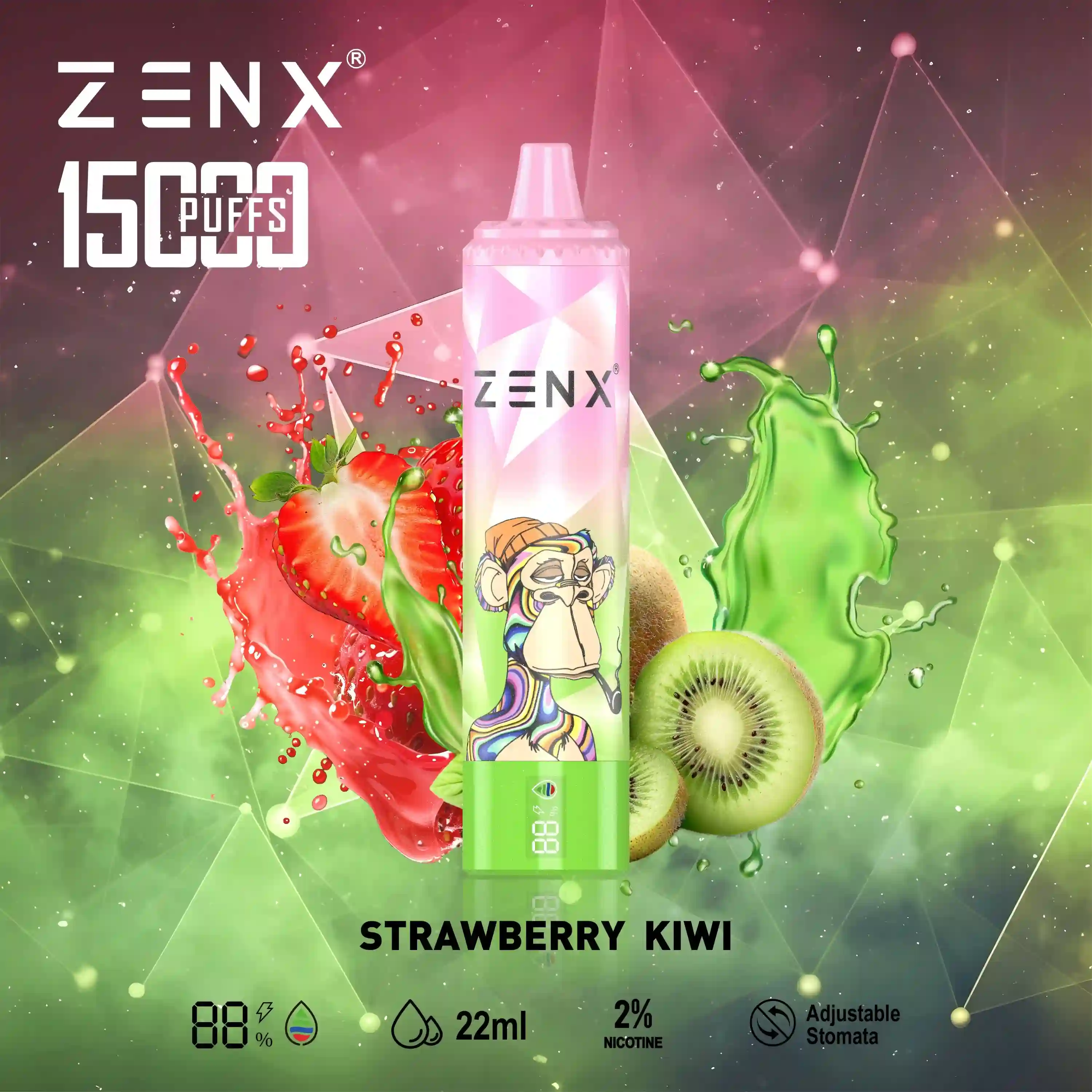 ZENX NFT 15000 Puffs Disposable Vape - 22ML(Nic 2%)