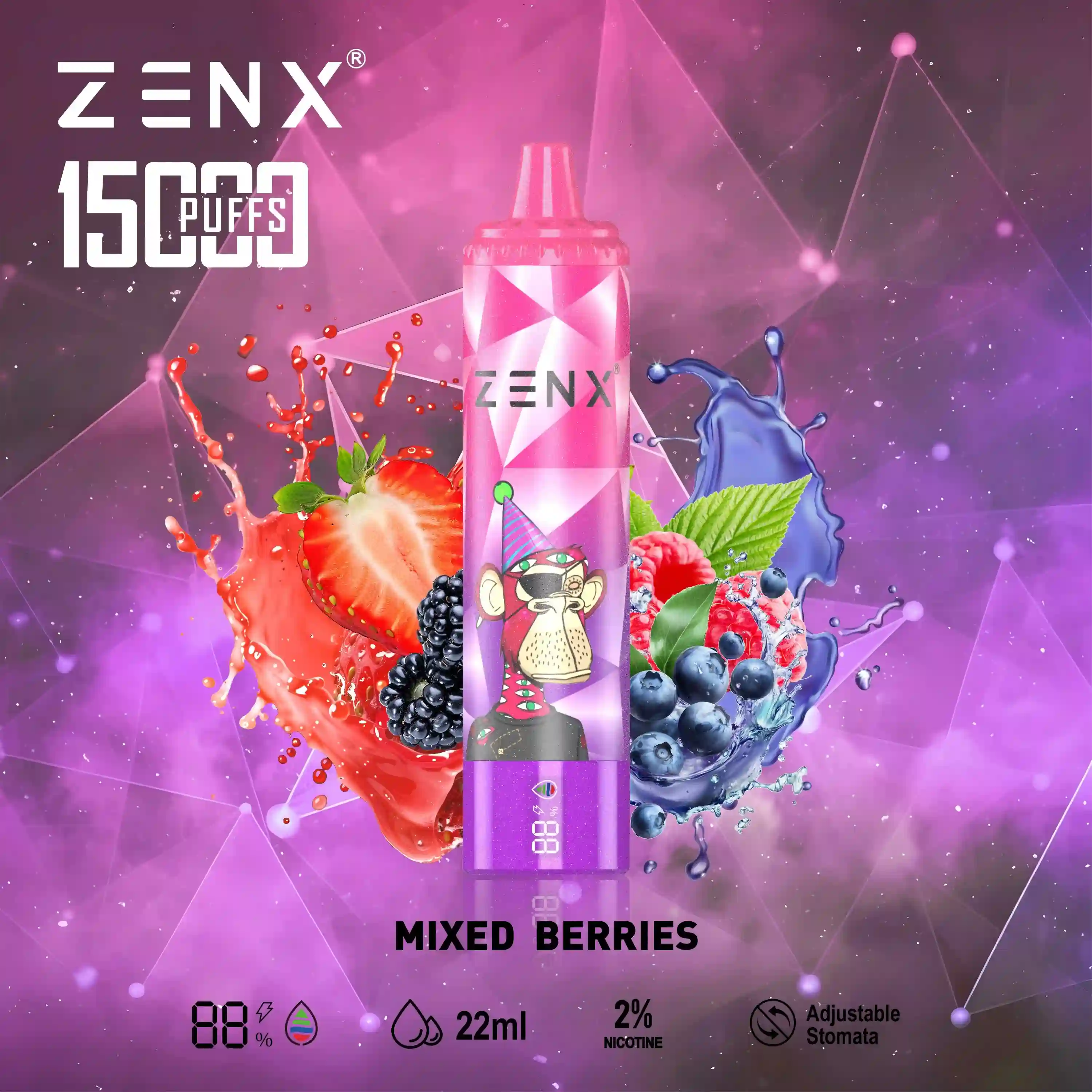 ZENX NFT 15000 Puffs Disposable Vape - 22ML(Nic 2%)