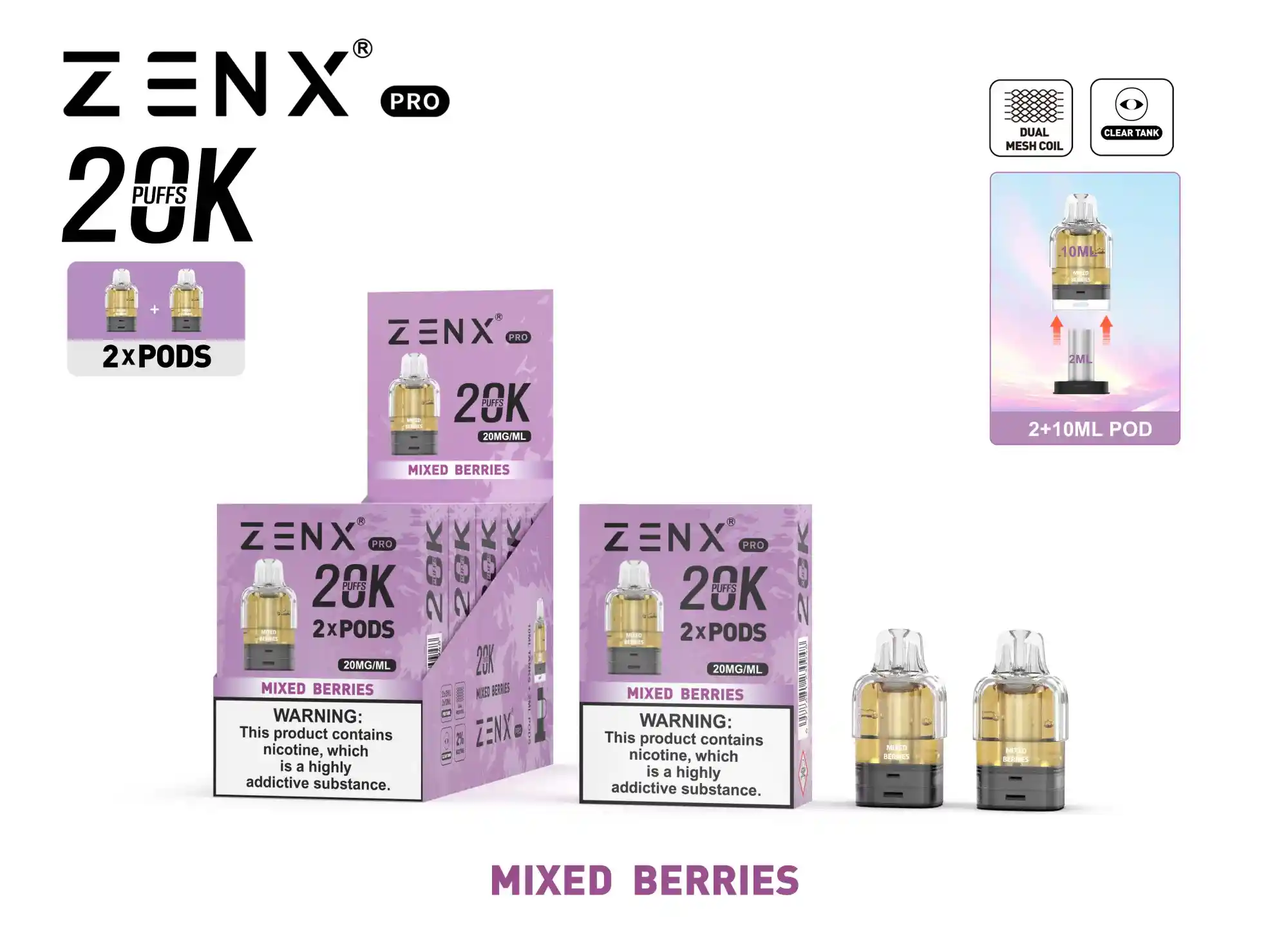 ZENX Pro Prefilled Pods - Mixed Berries Vape Pod - zenxvape.nl