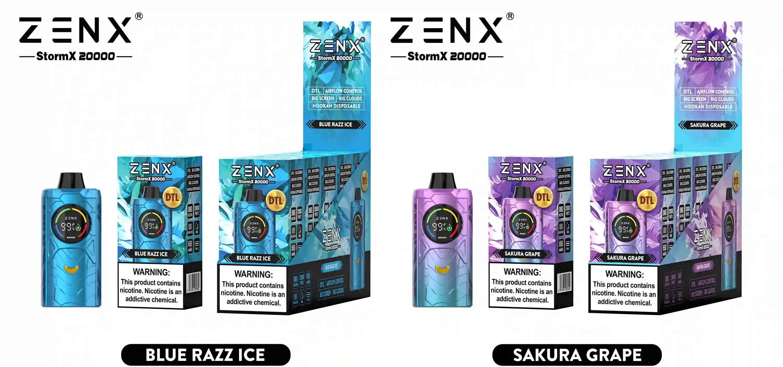 ZENX DTL StormX 20000 Puffs 20K Einweg Vape - zenxvape.de