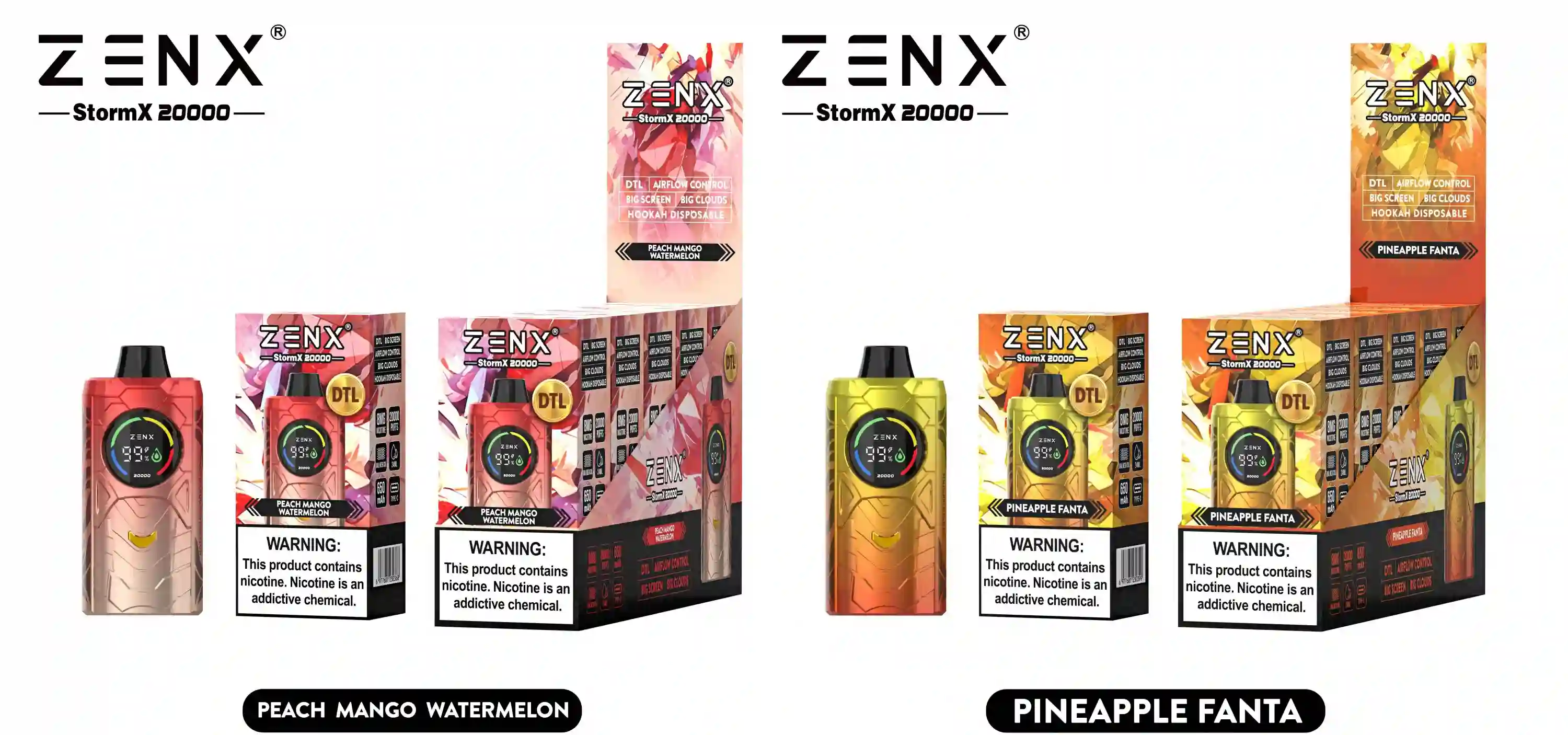 ZENX DTL StormX 20000 Puffs 20K Einweg Vape - zenxvape.de