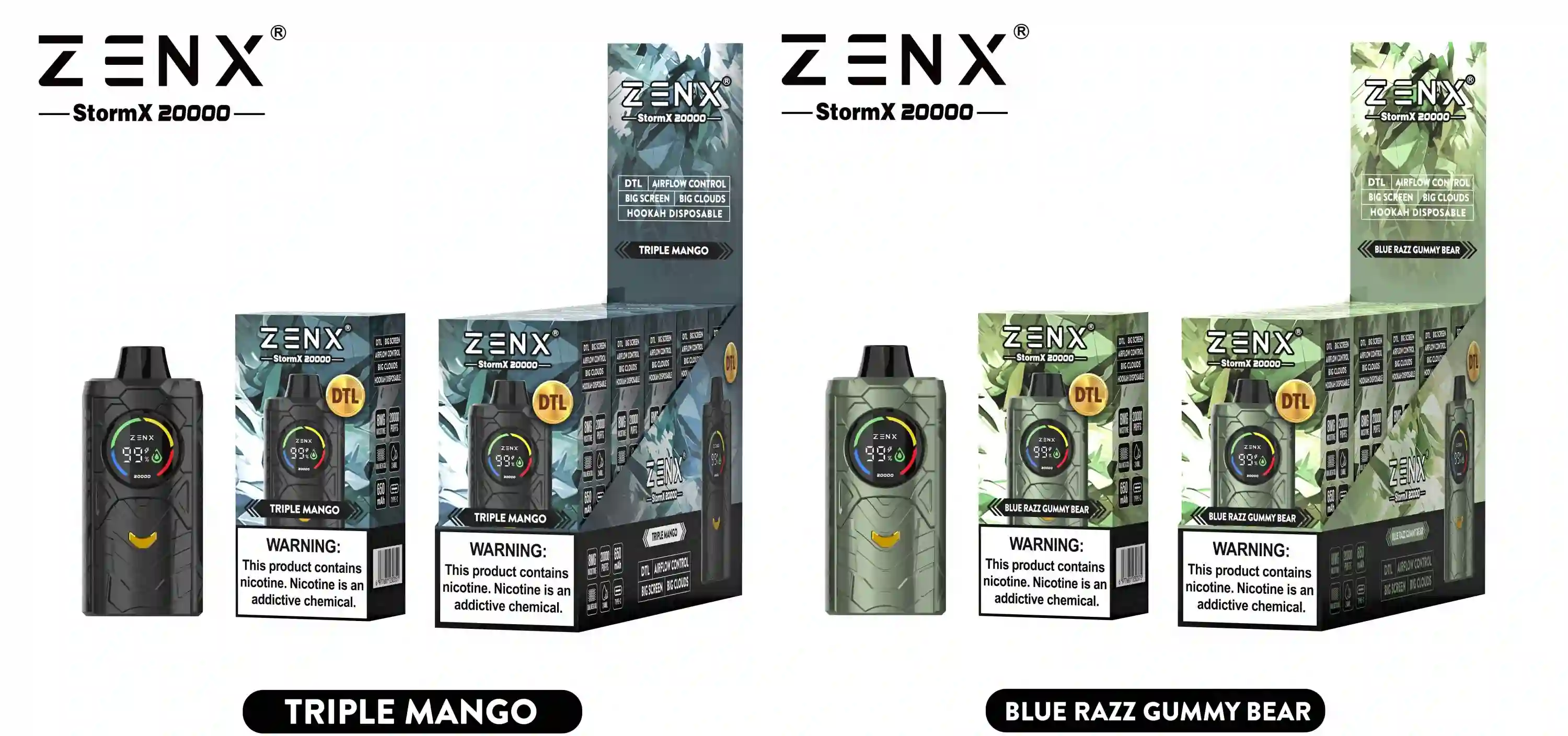 ZENX DTL StormX 20000 Puffs 20K Einweg Vape - zenxvape.de