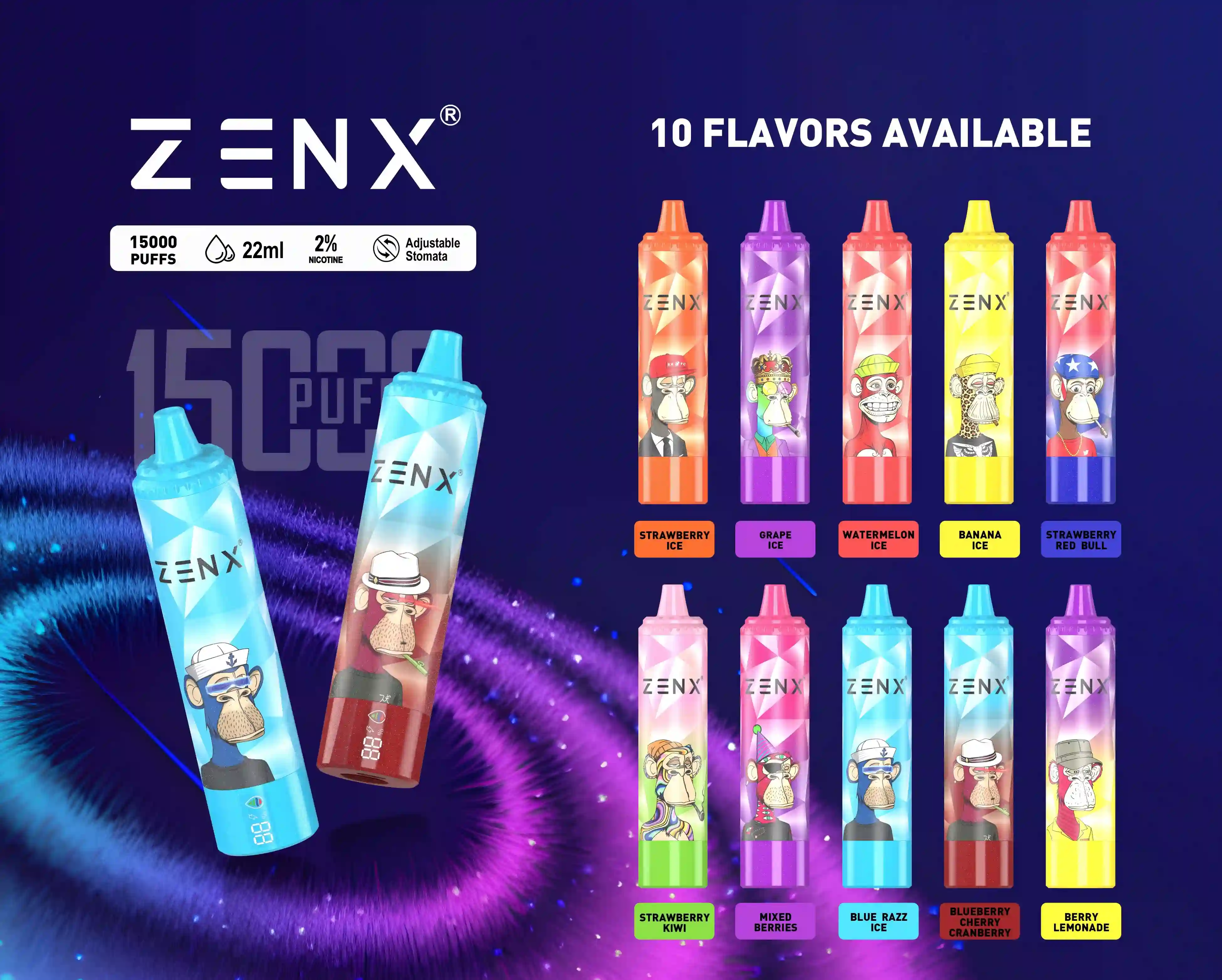 ZENX NFT Randm Tornado 15000 Puffs 15K Einweg Vape - zenxvape.de