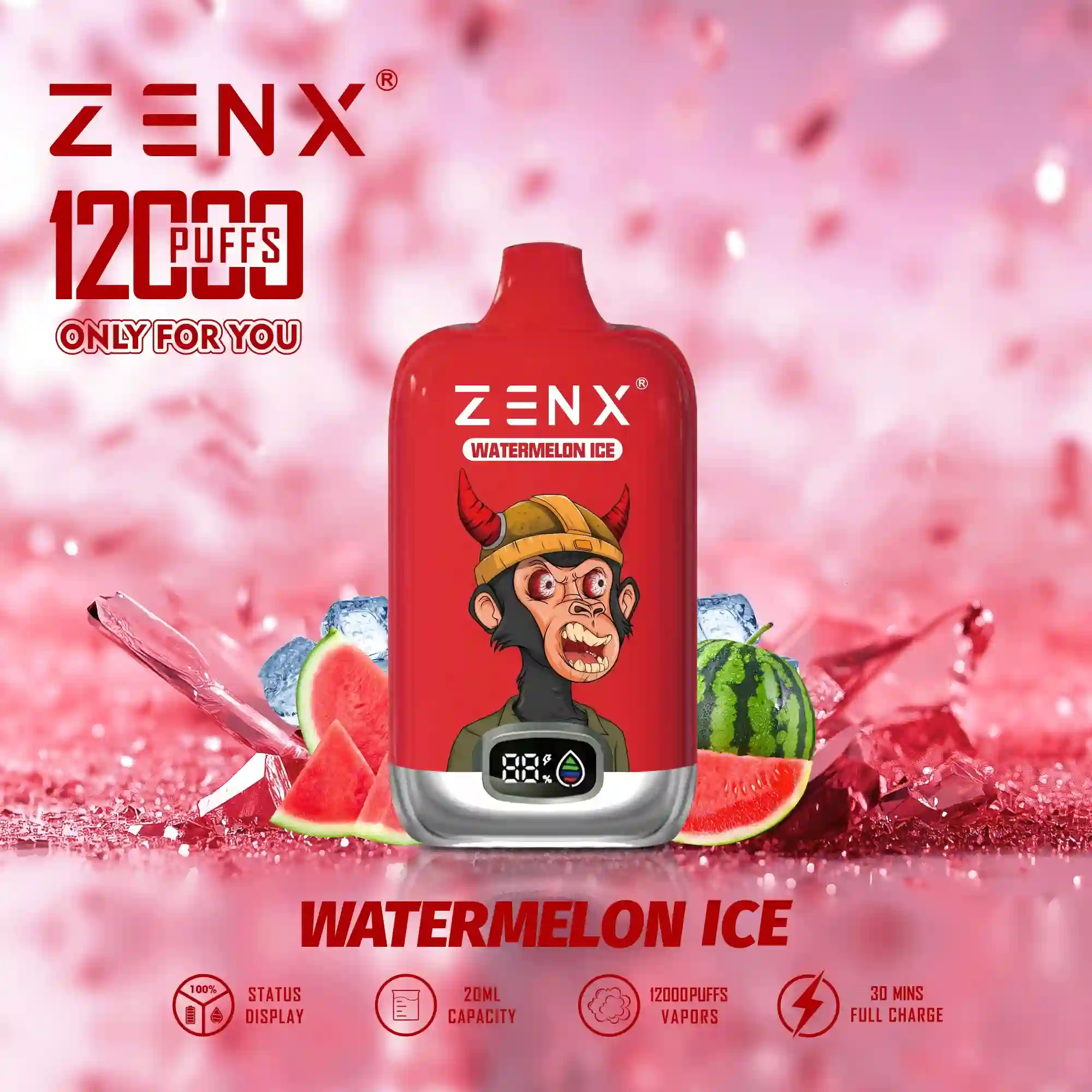 ZENX NFT Digital Box 12000 Puffs 12K Einweg Vape Pod - Watermelon Ice Vape - zenxvape.de