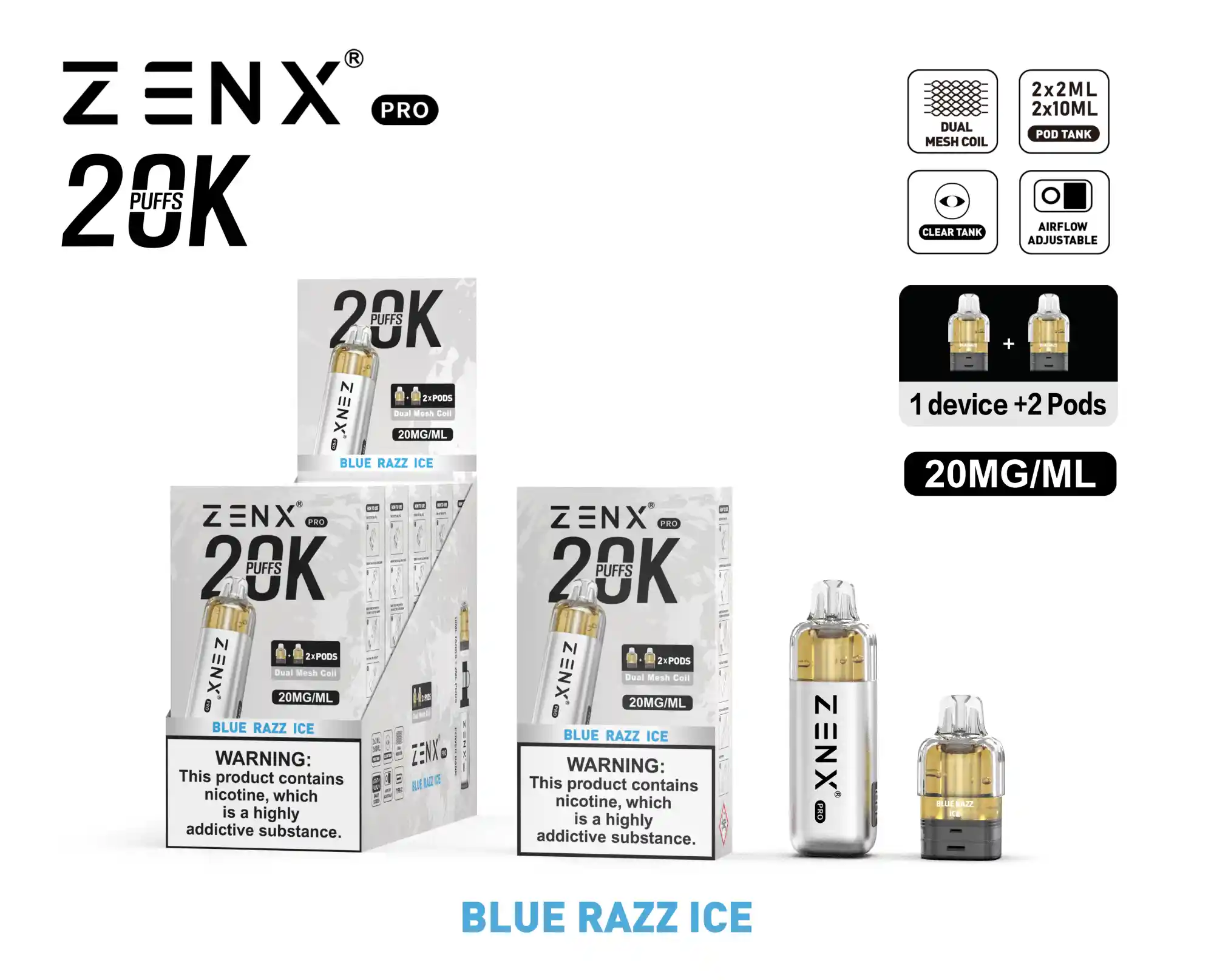 ZENX Pro Pod Kit Bundle - Blue Razz Ice - zenxvape.de