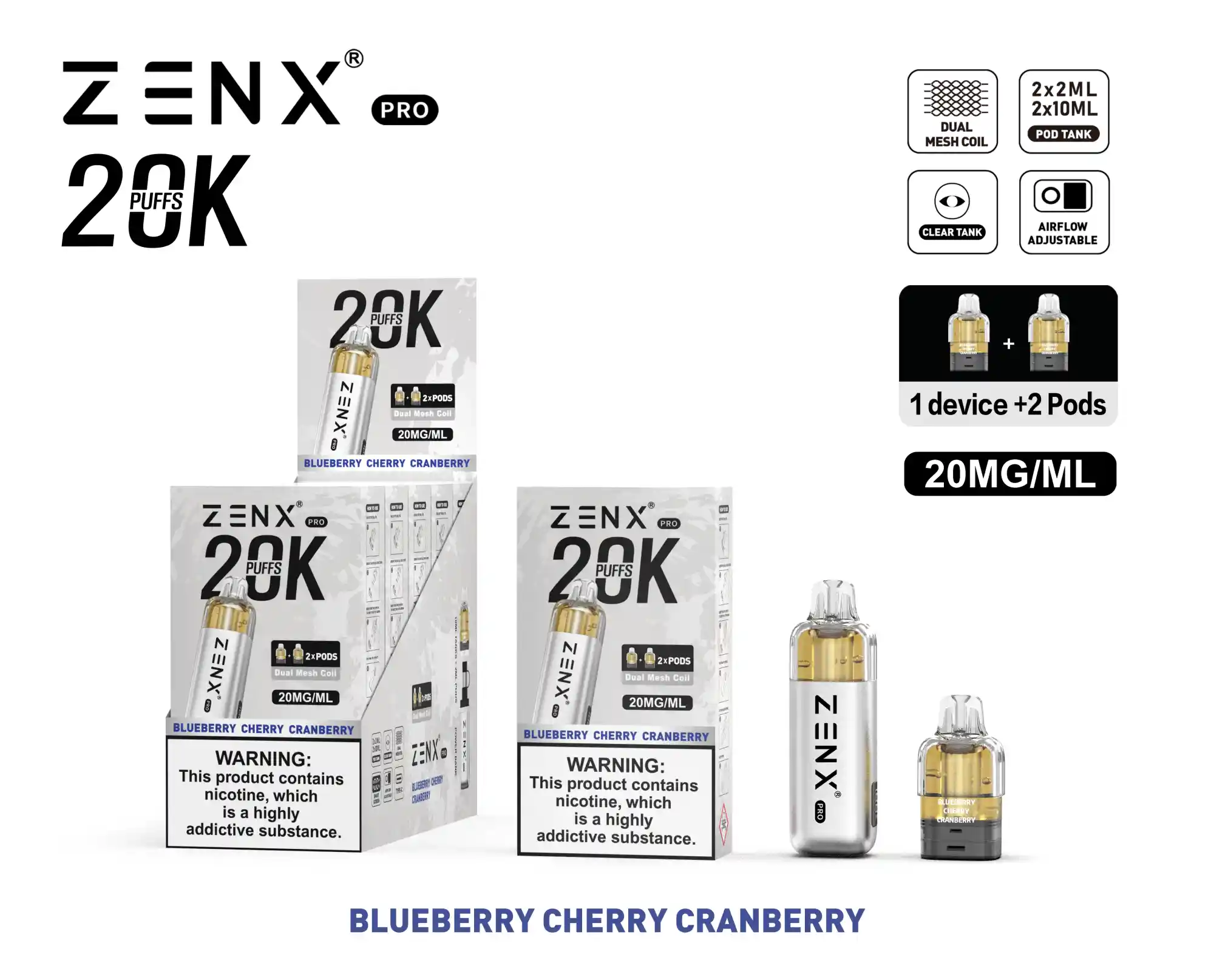 ZENX Pro Pod Kit Bundle - Blueberry Cherry Cranberry - zenxvape.de