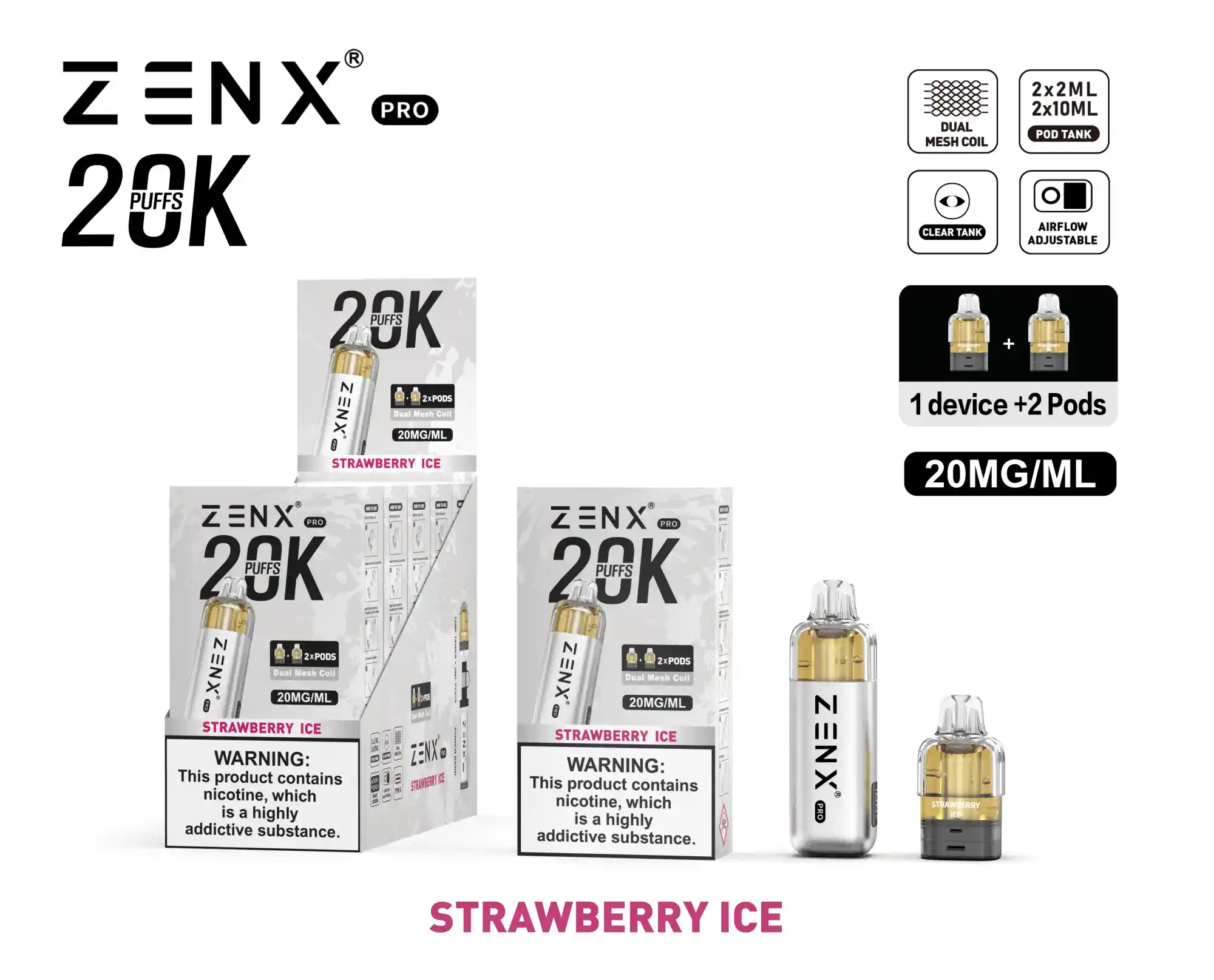 ZENX Pro Pod Kit Bundle - Strawberry Ice - zenxvape.de