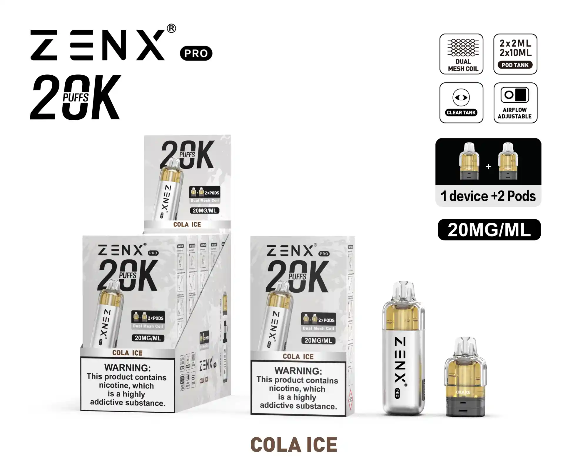 ZENX Pro Pod Kit Bundle - Cola Ice - zenxvape.de