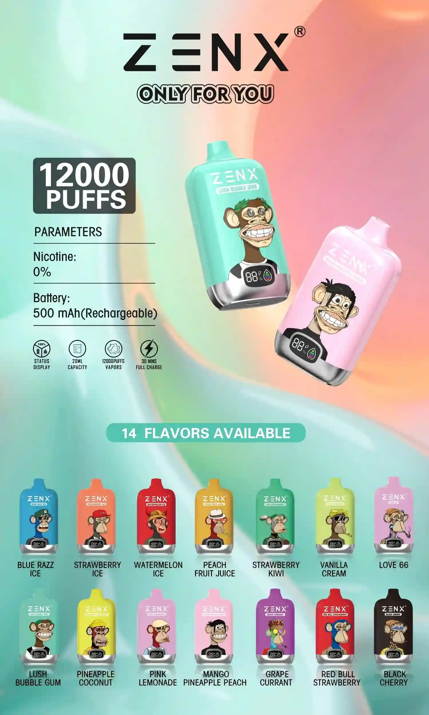 ZENX RandM Tornado NFT Digital Box 12000 Puffs 12K Einweg Vape Pod - Vape Ohne Nikotin - zenxvape.de