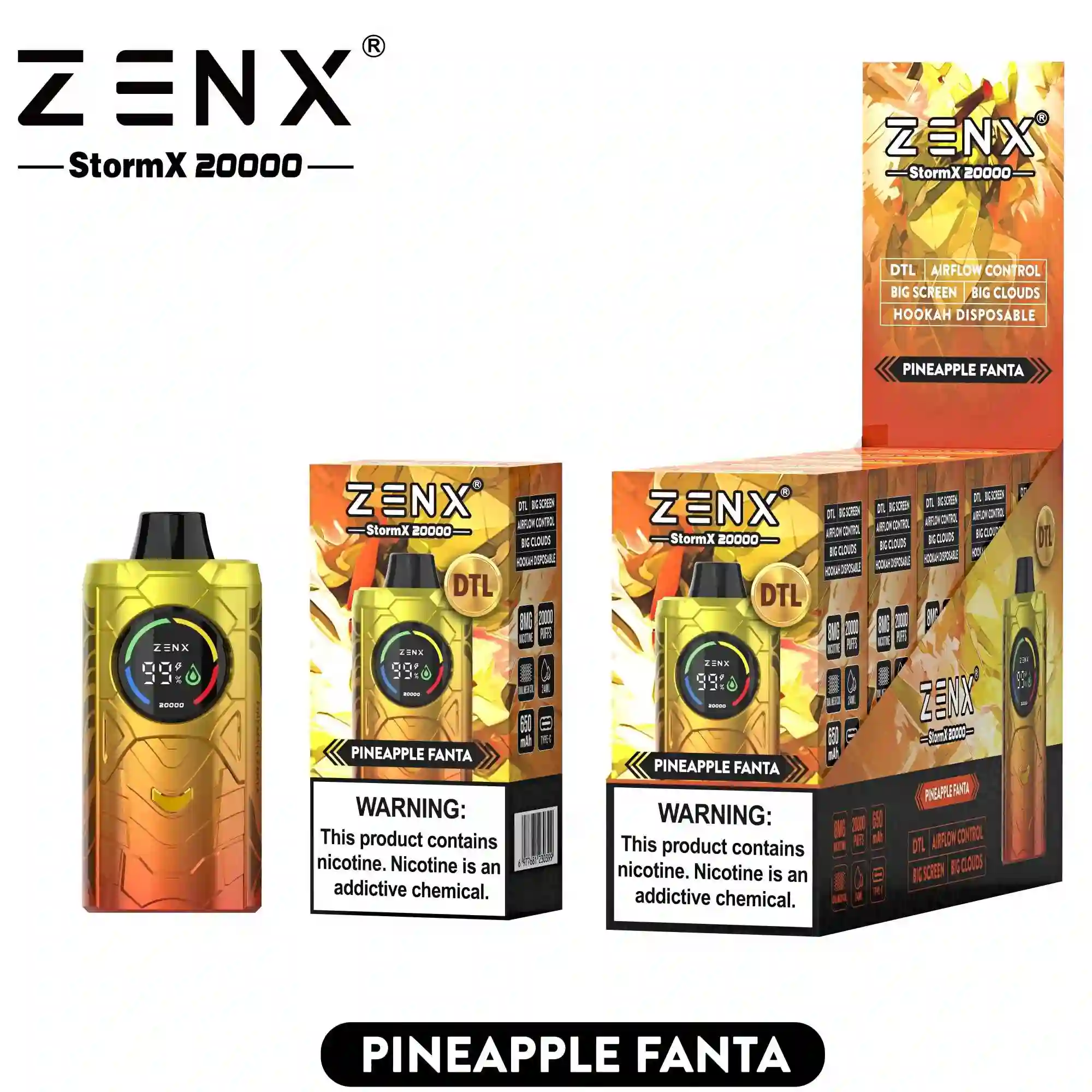 [10 Packs] ZENX StormX DTL 20000 Puffs Disposable Vape