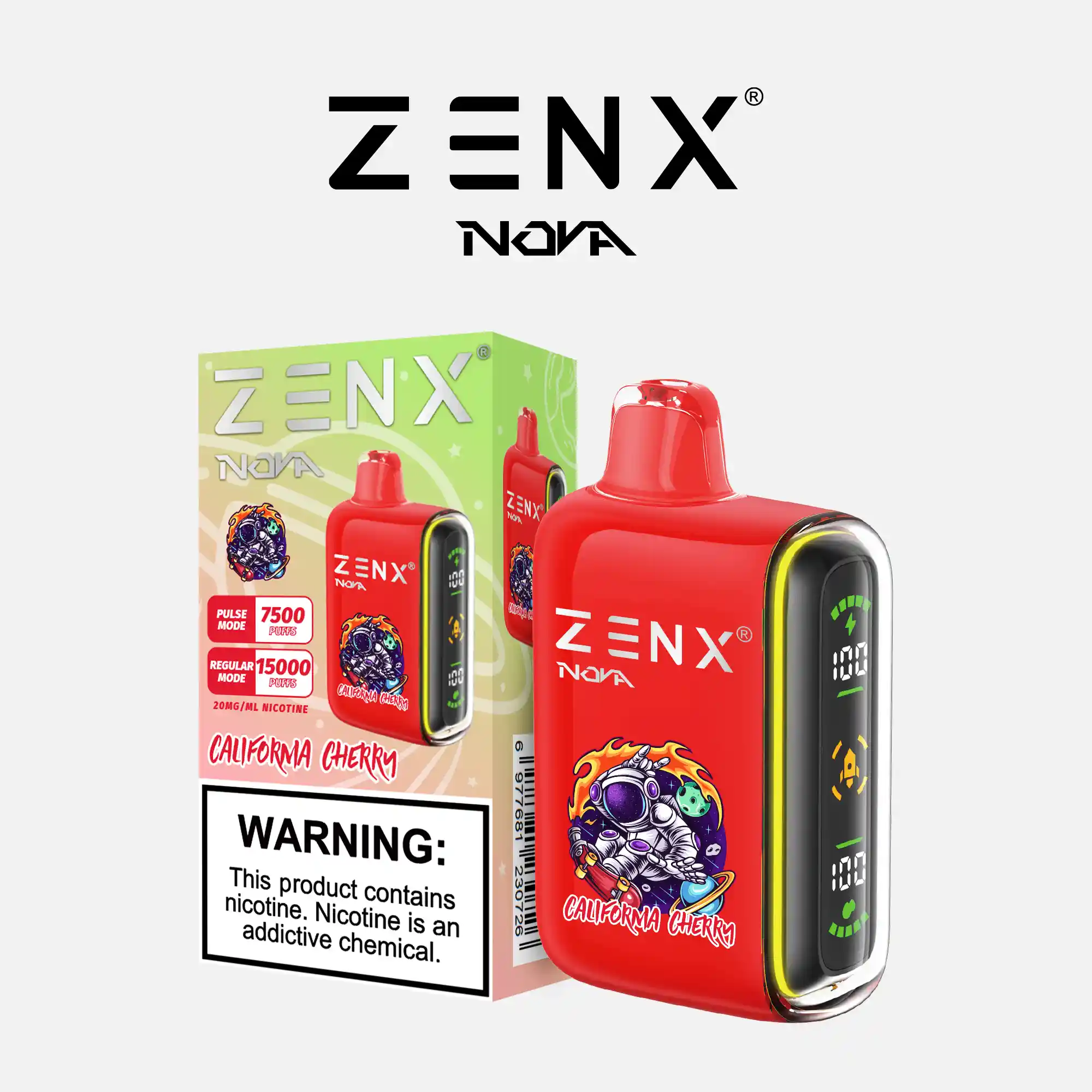 [10 Packs] ZENX Nova Pulse 15000 Puffs Disposable Vape (5% Nicotine)