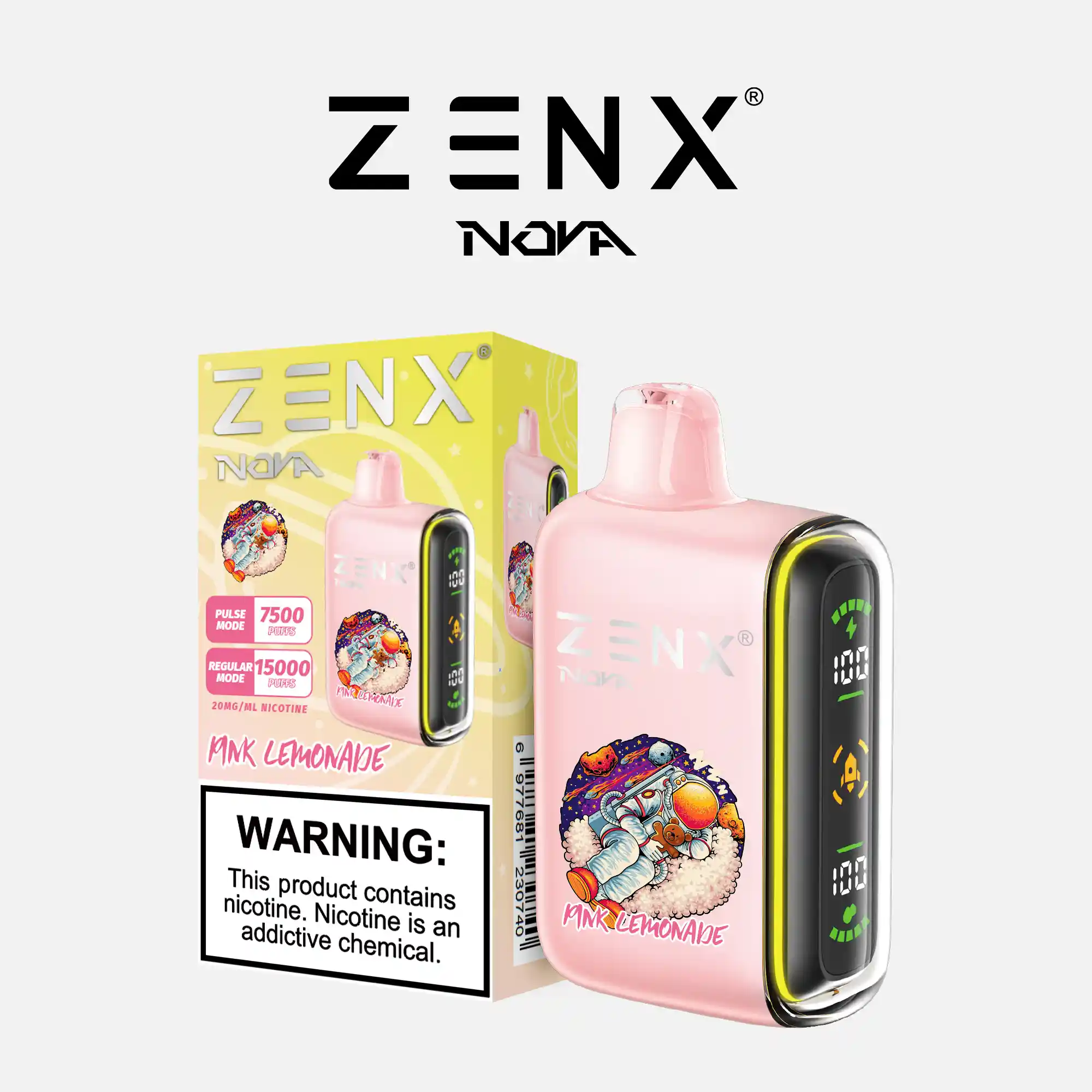 [10 Packs] ZENX Nova Pulse 15000 Puffs Disposable Vape (5% Nicotine)