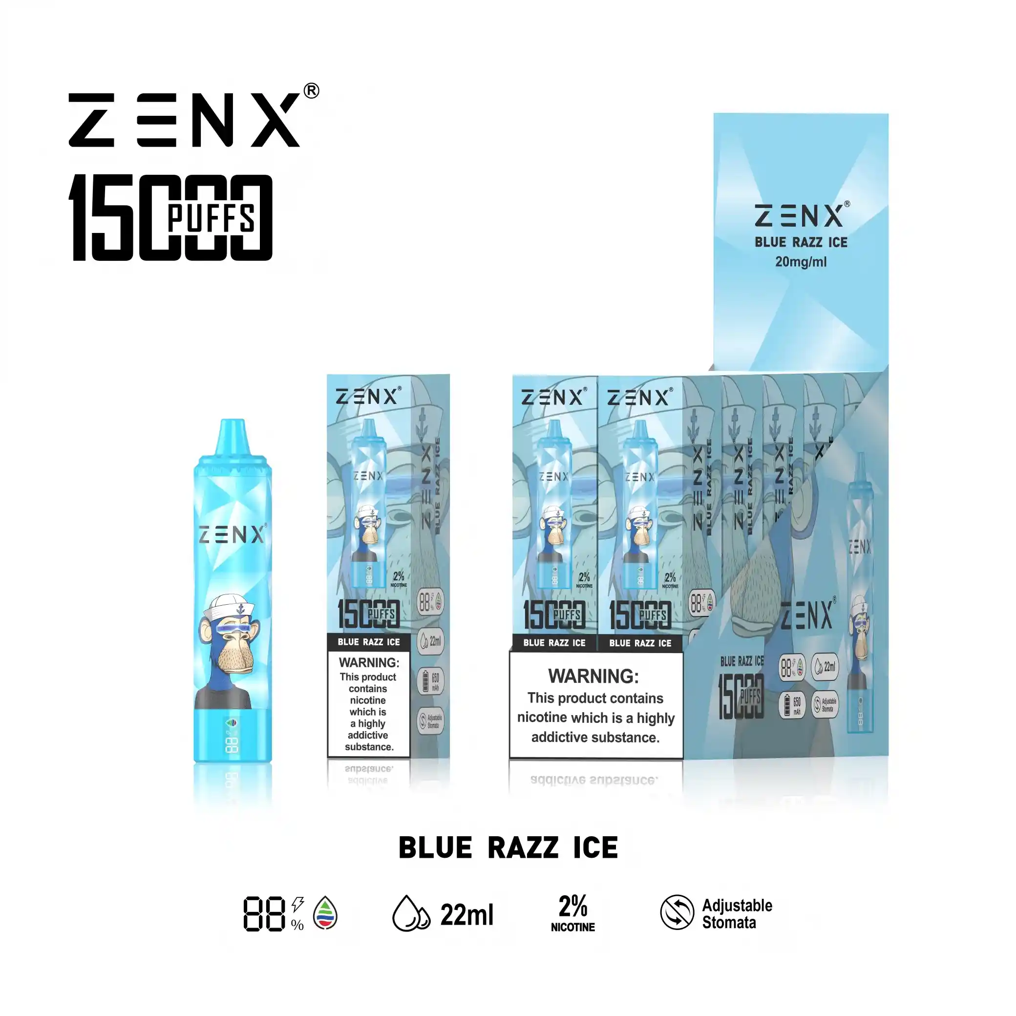 [10 Packs] ZENX Tornado NFT 15000 Puffs Disposable Vape (5% Nicotine)