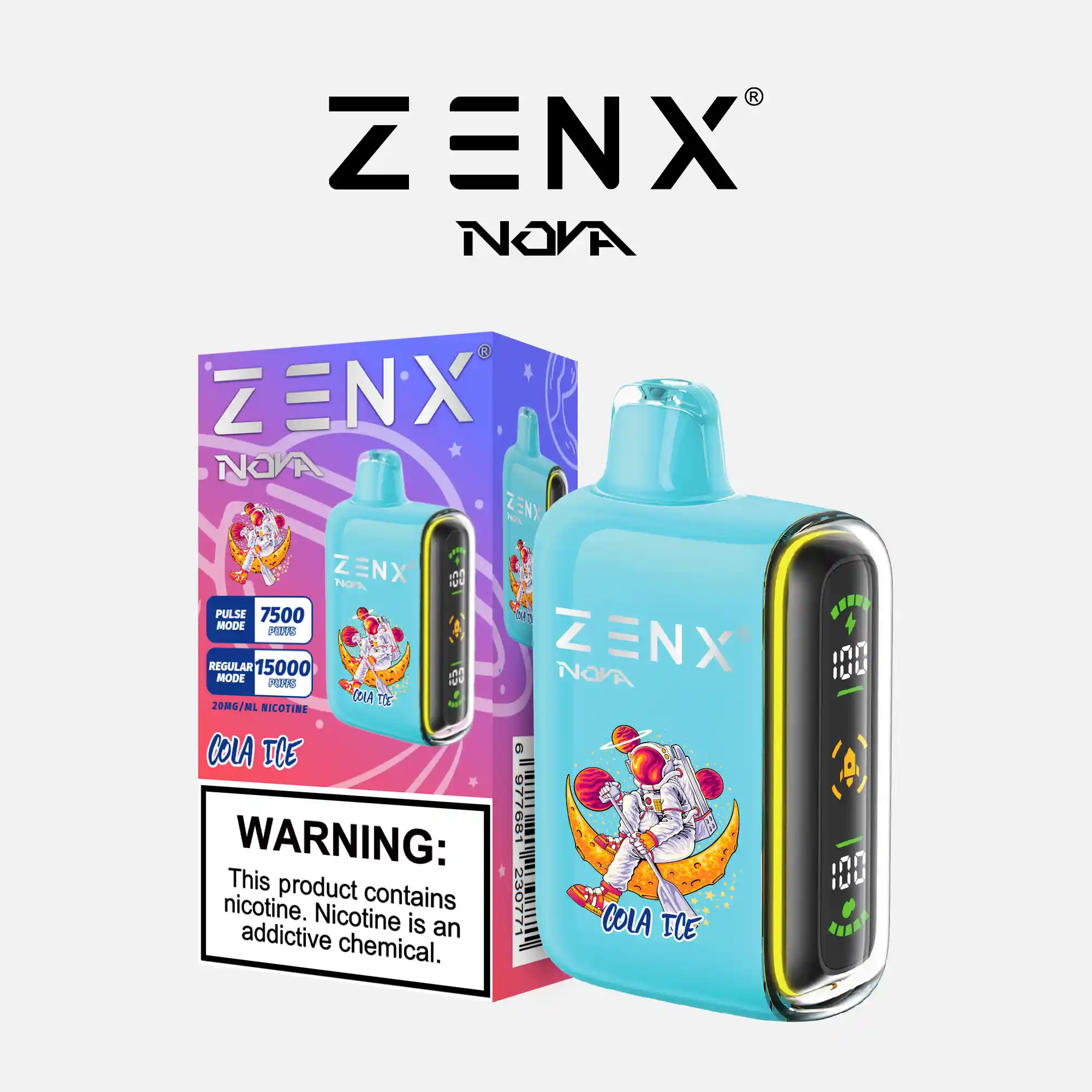 [10 Packs] ZENX Nova Pulse 15000 Puffs Disposable Vape (5% Nicotine)