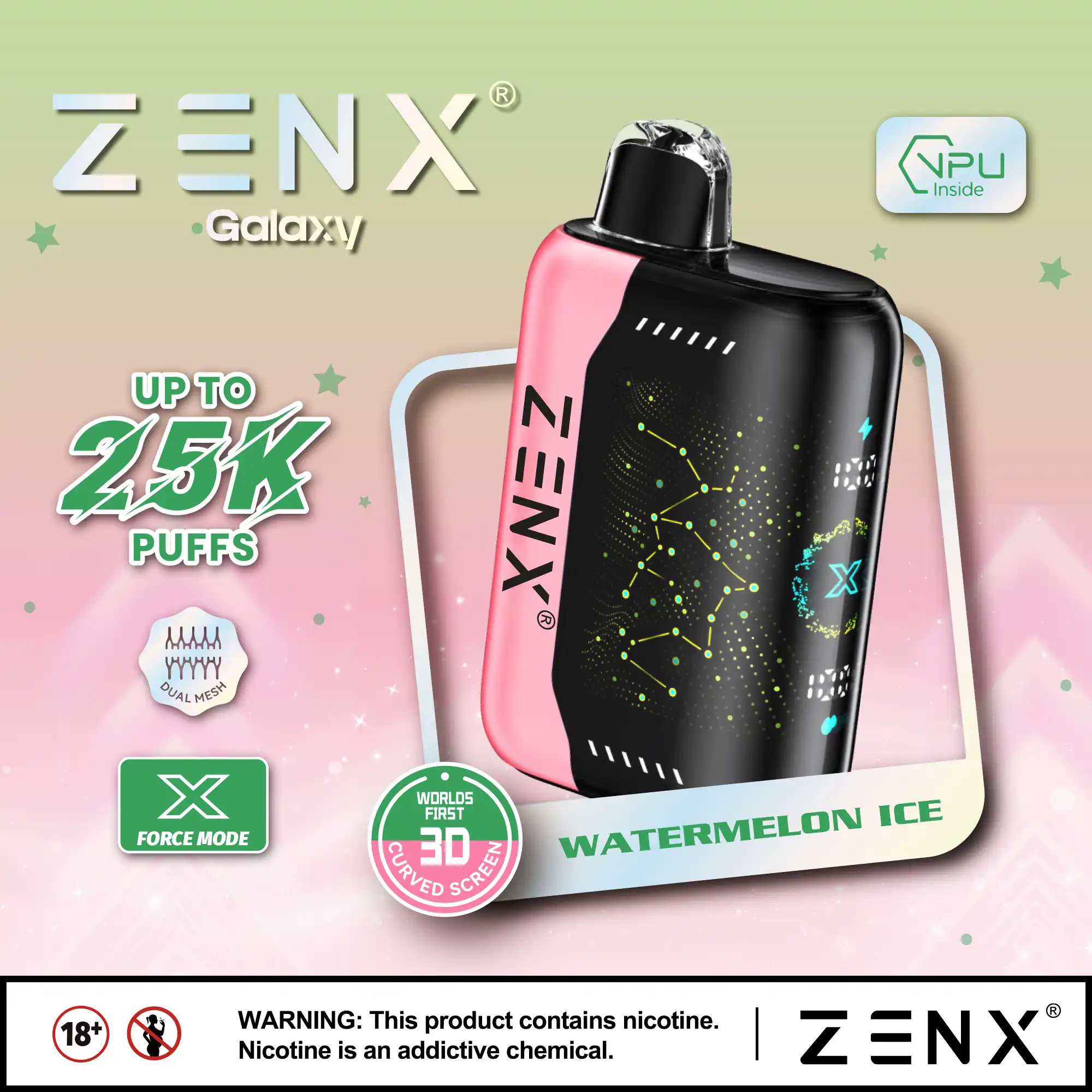 ZENX GalaxY Pulse X 25000 Puffs Disposable Vape (5% Nicotine)