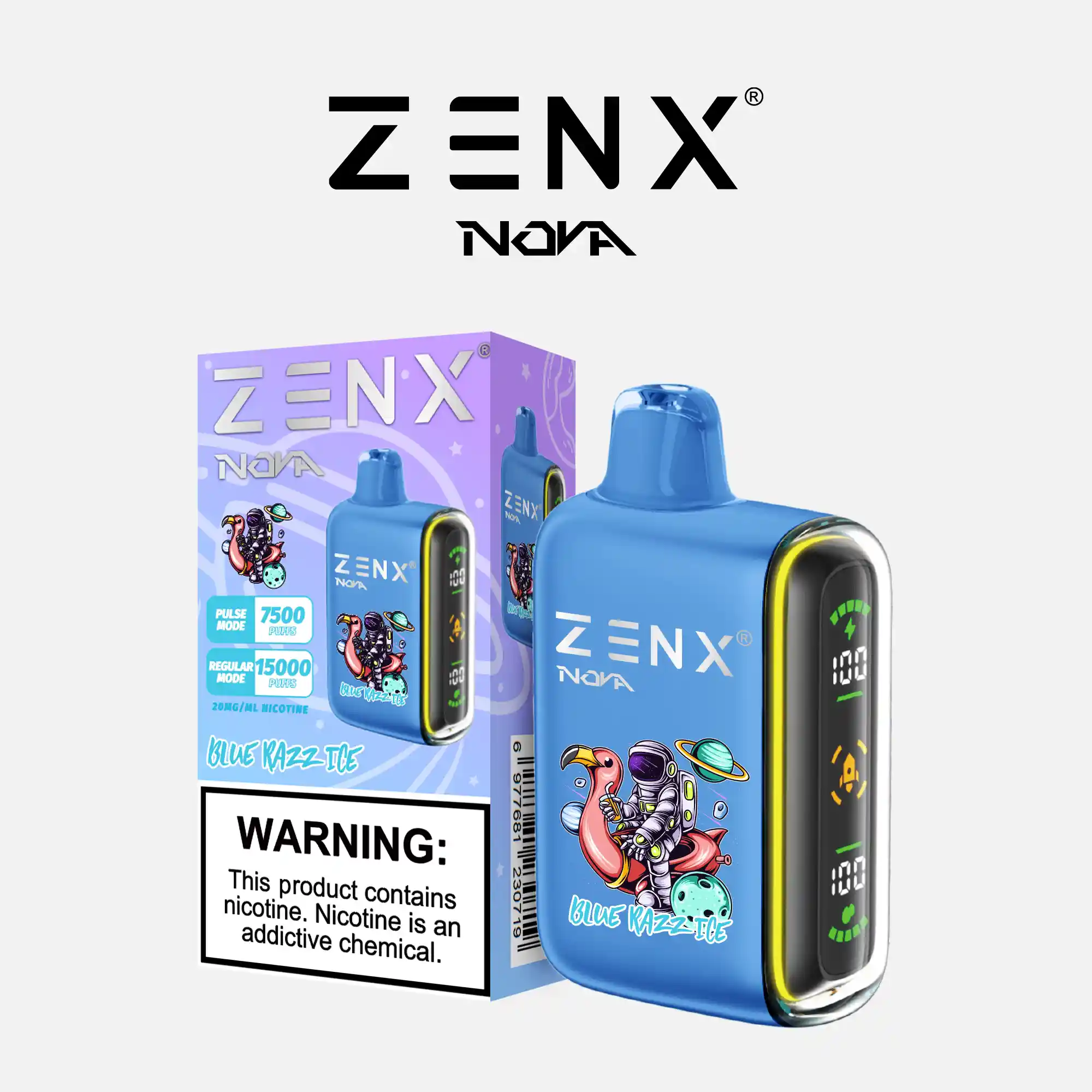 [10 Packs] ZENX Nova Pulse 15000 Puffs Disposable Vape (5% Nicotine)