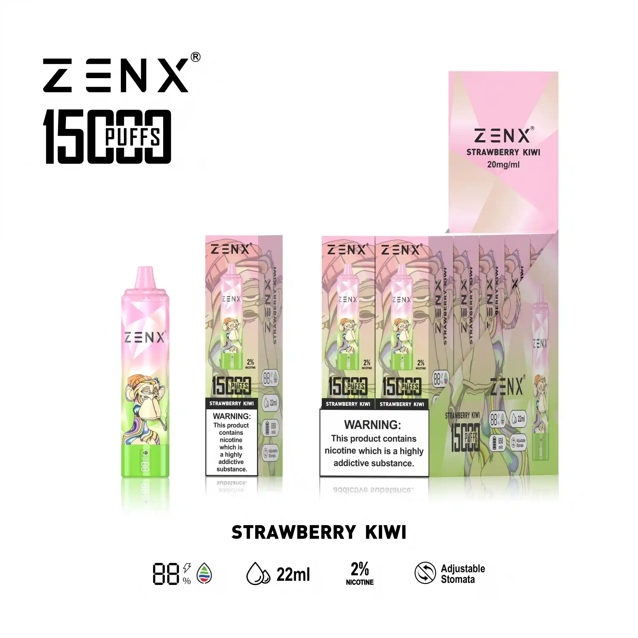 [10 Packs] ZENX Tornado NFT 15000 Puffs Disposable Vape (5% Nicotine)
