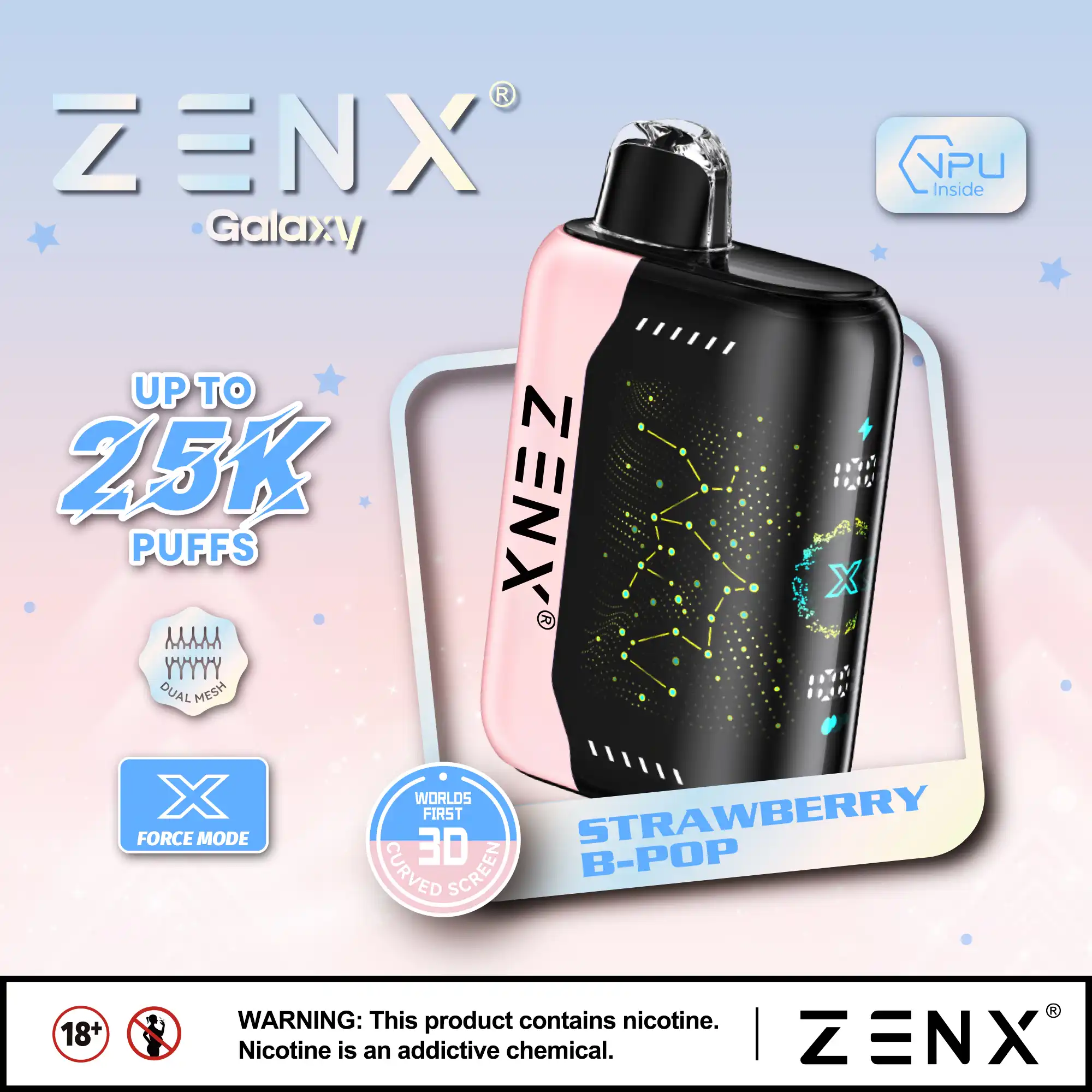 ZENX GalaxY Pulse X 25000 Puffs Disposable Vape (5% Nicotine)