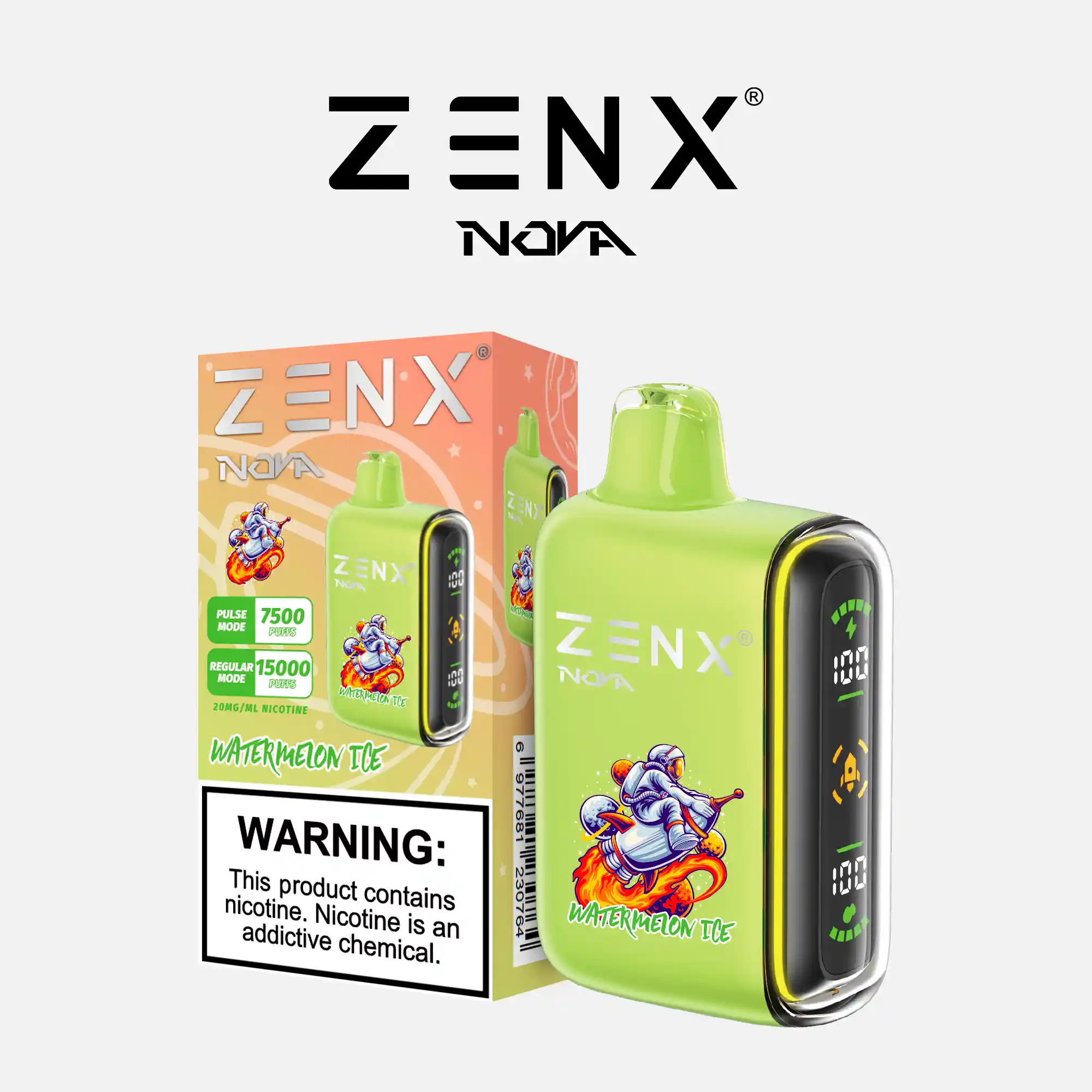[10 Packs] ZENX Nova Pulse 15000 Puffs Disposable Vape (5% Nicotine)