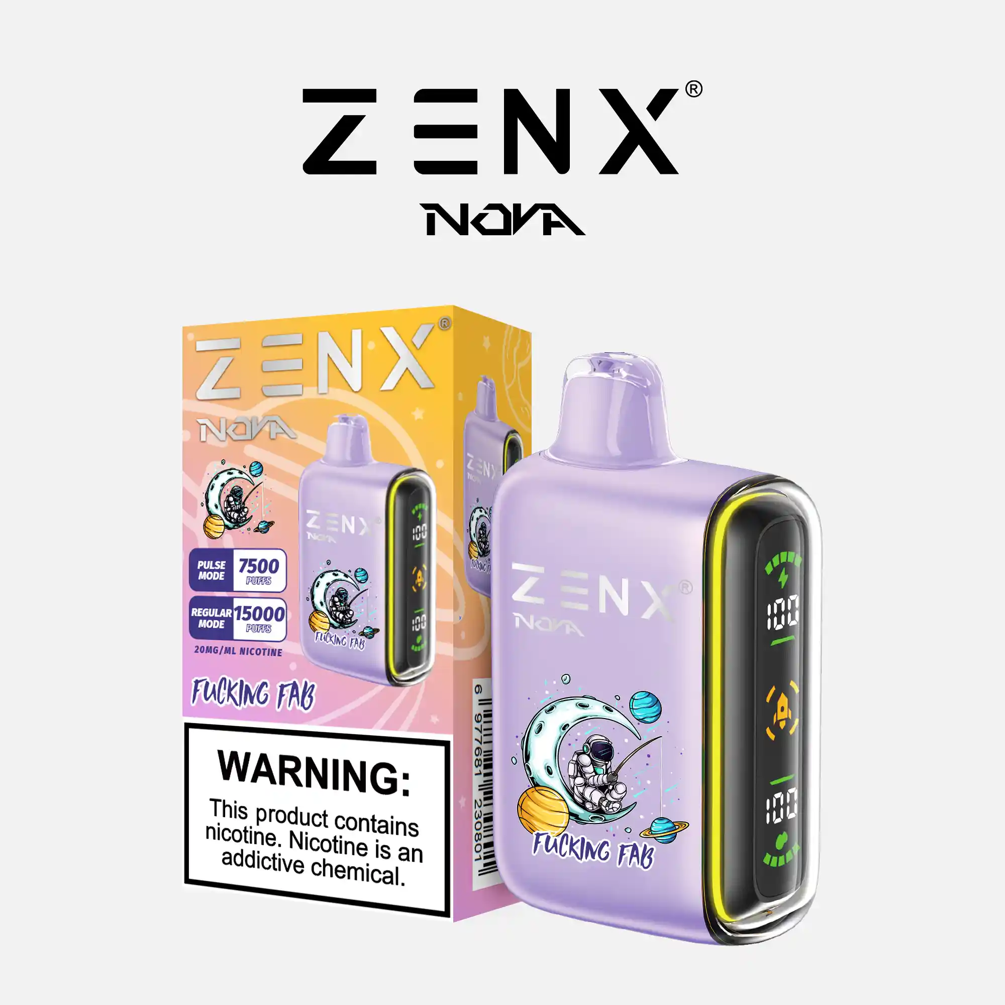 [10 Packs] ZENX Nova Pulse 15000 Puffs Disposable Vape (5% Nicotine)