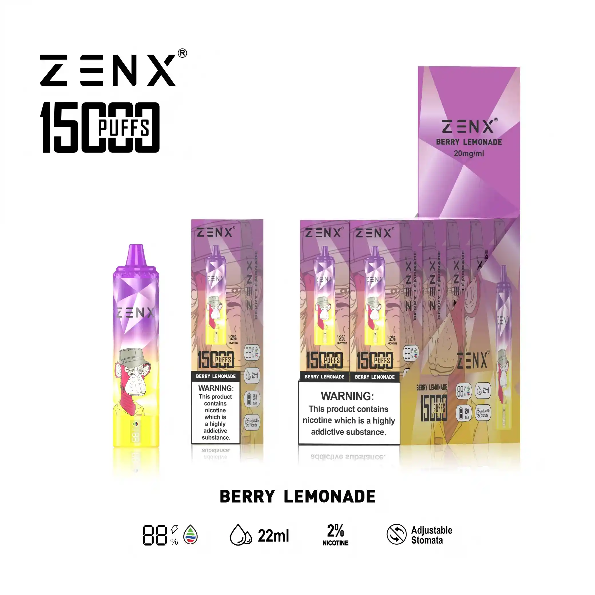 [10 Packs] ZENX Tornado NFT 15000 Puffs Disposable Vape (5% Nicotine)