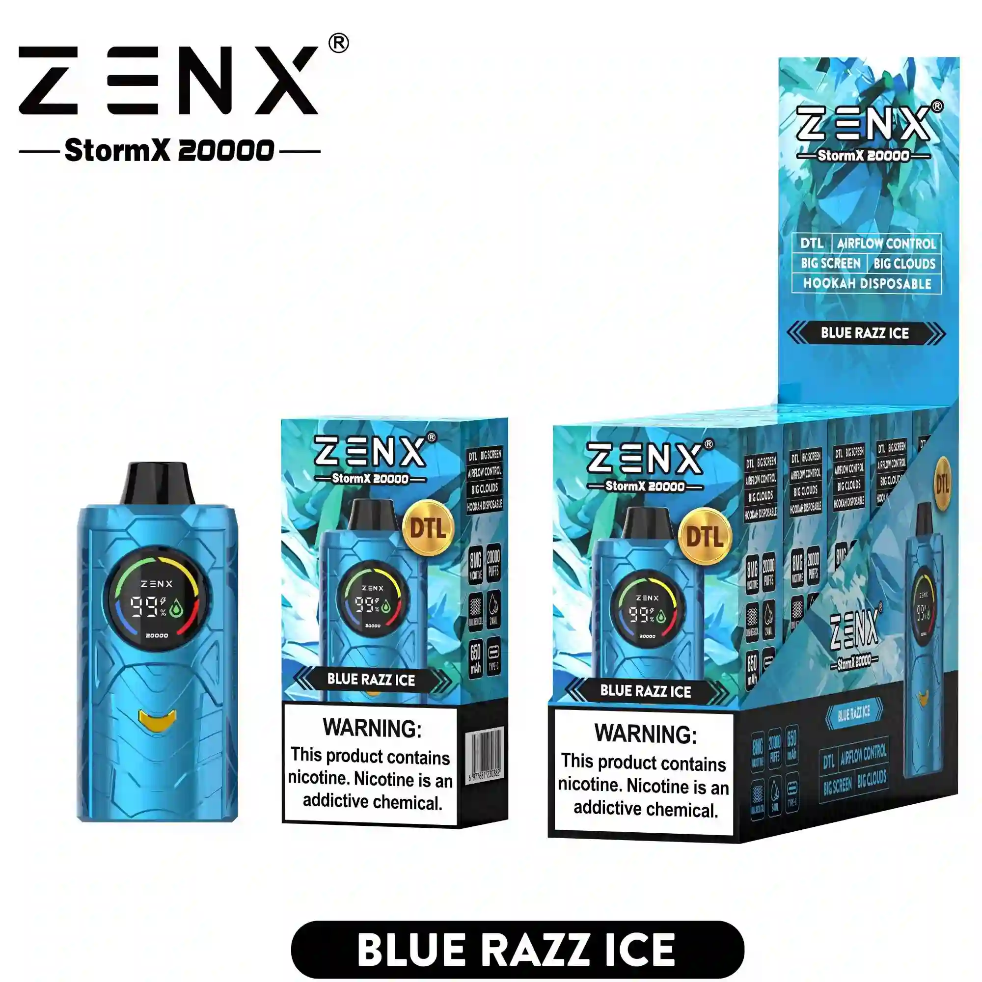 [10 Packs] ZENX StormX DTL 20000 Puffs Disposable Vape