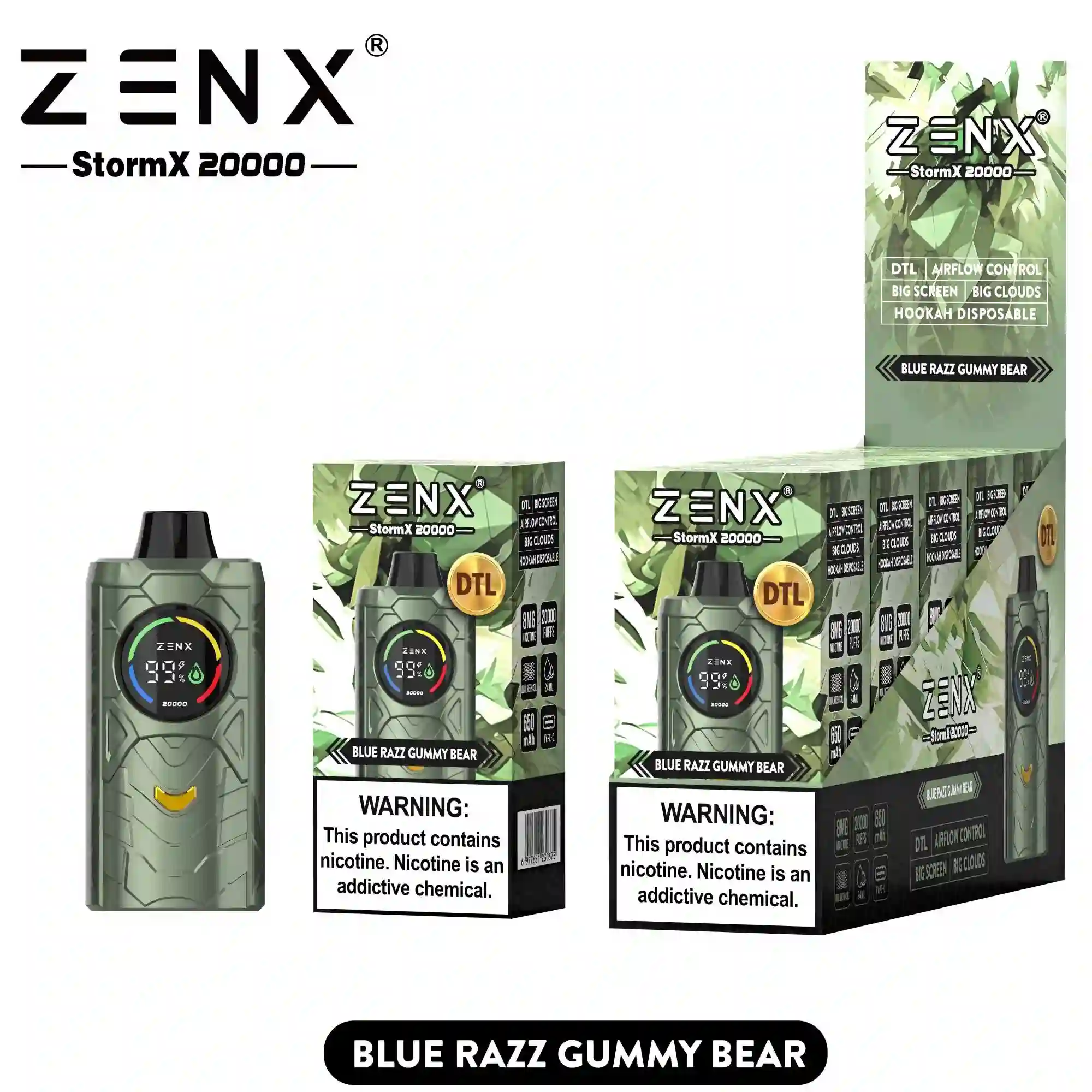 [10 Packs] ZENX StormX DTL 20000 Puffs Disposable Vape