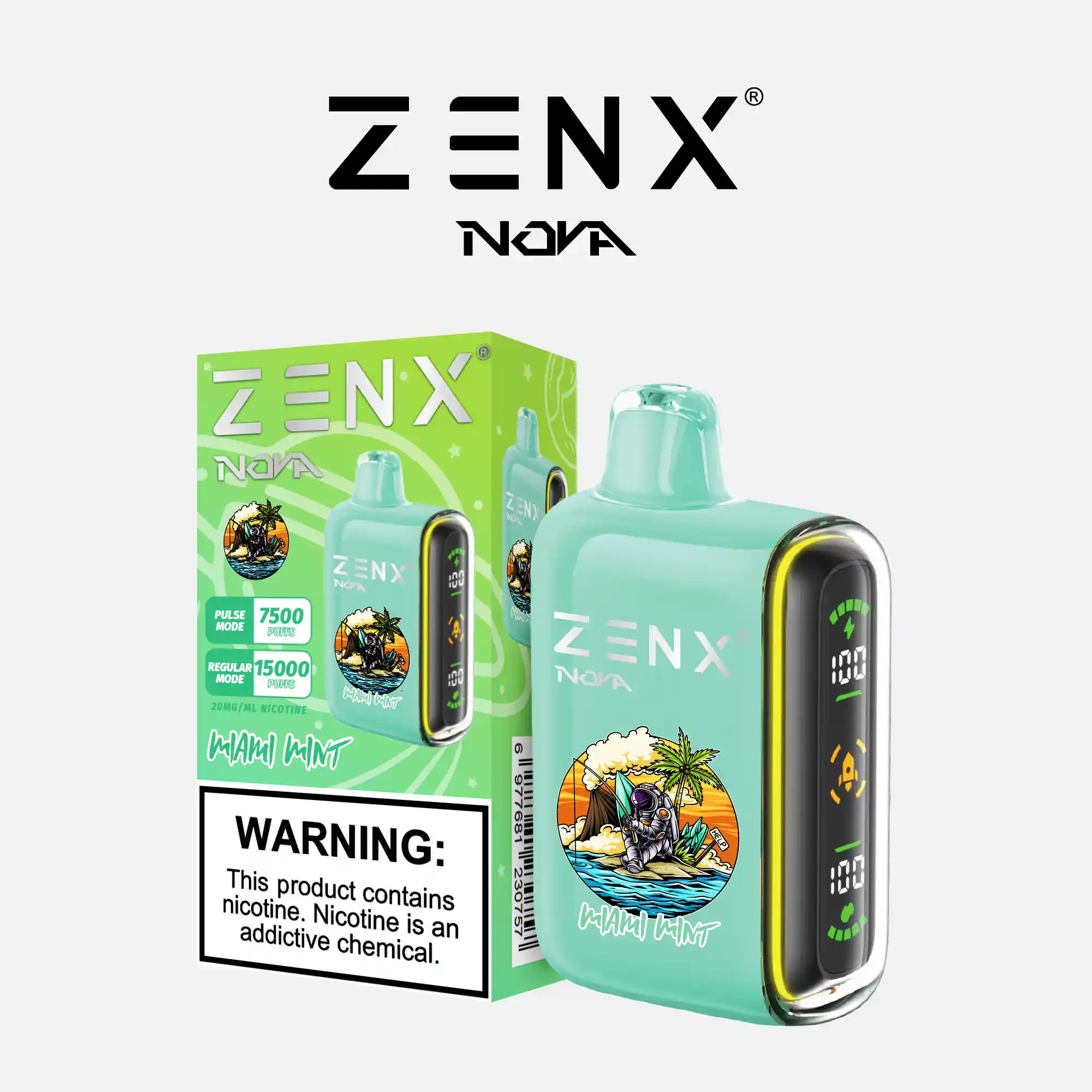 [10 Packs] ZENX Nova Pulse 15000 Puffs Disposable Vape (5% Nicotine)