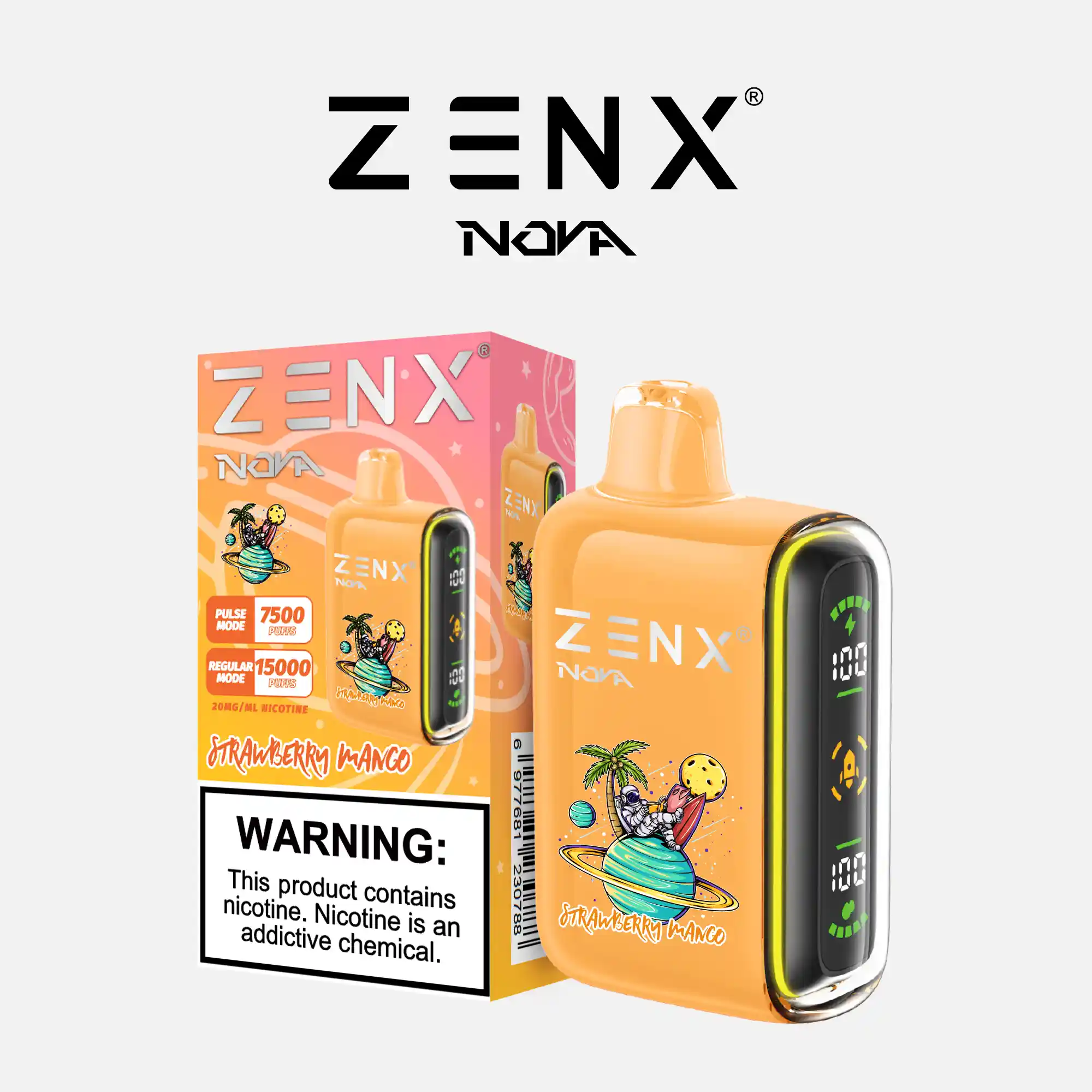 [10 Packs] ZENX Nova Pulse 15000 Puffs Disposable Vape (5% Nicotine)