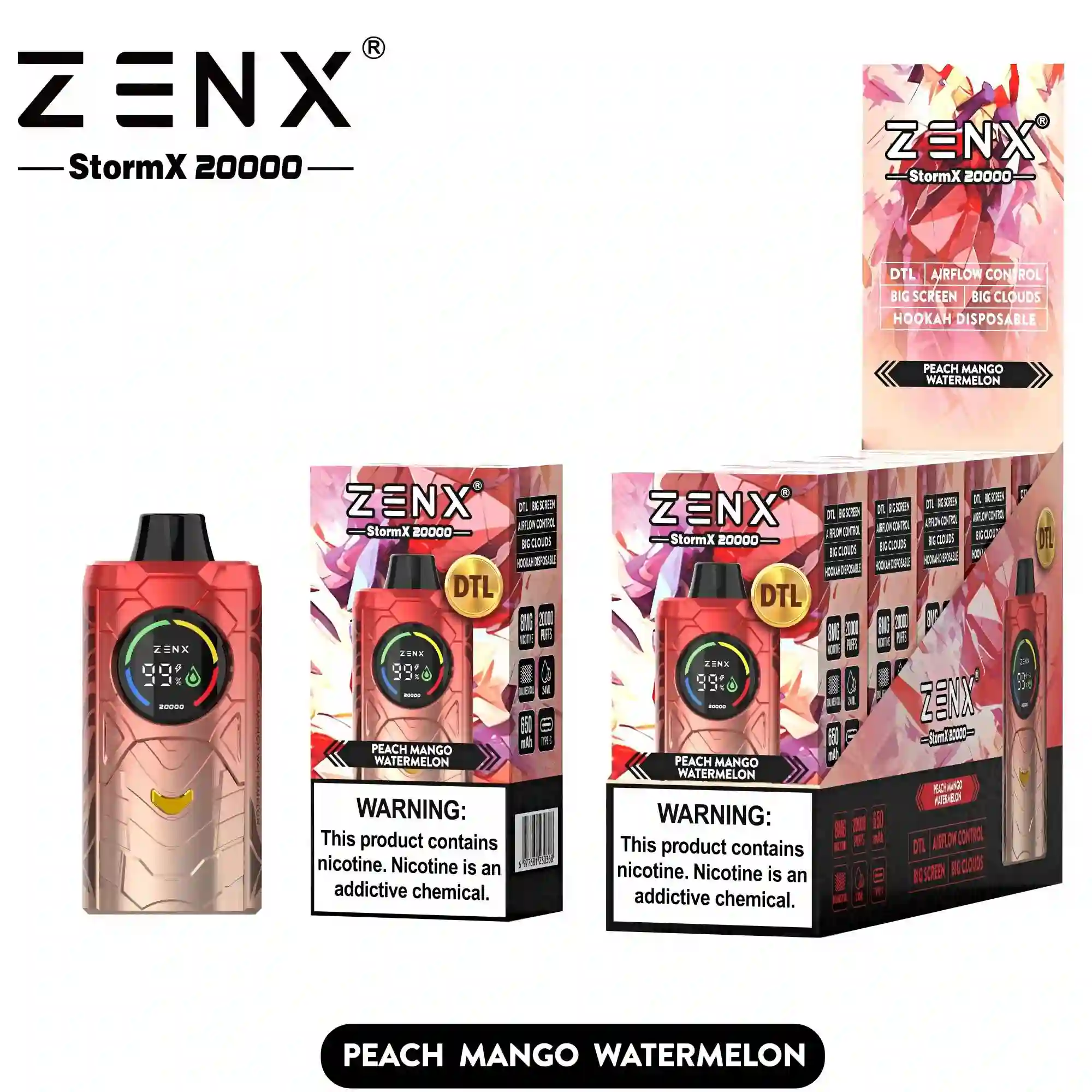 [10 Packs] ZENX StormX DTL 20000 Puffs Disposable Vape