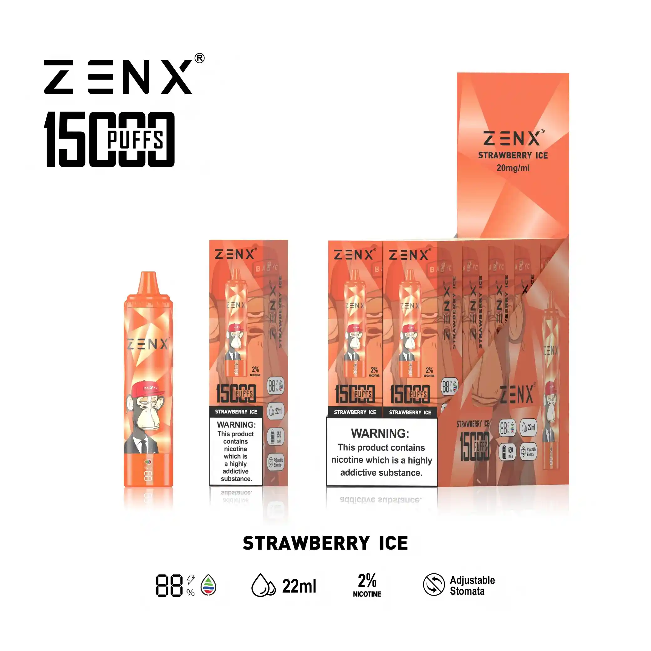 [10 Packs] ZENX Tornado NFT 15000 Puffs Disposable Vape (5% Nicotine)