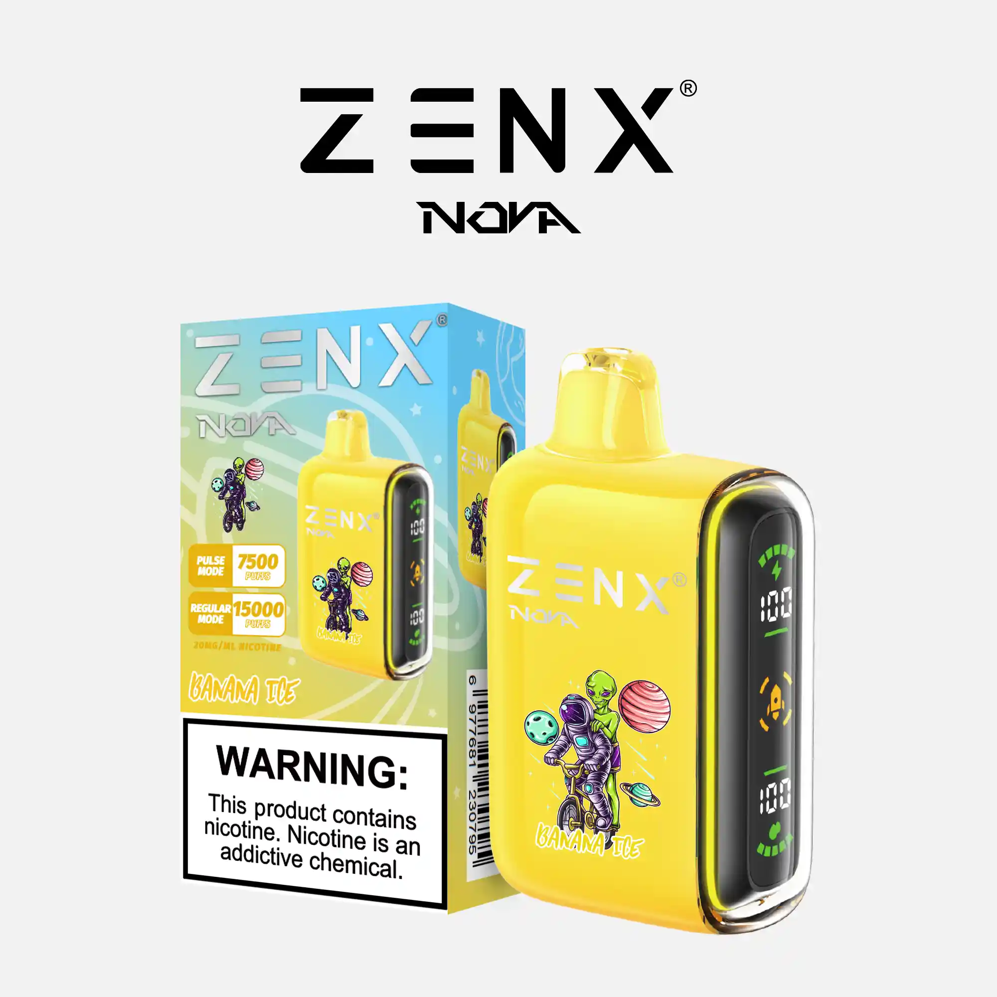 [10 Packs] ZENX Nova Pulse 15000 Puffs Disposable Vape (5% Nicotine)