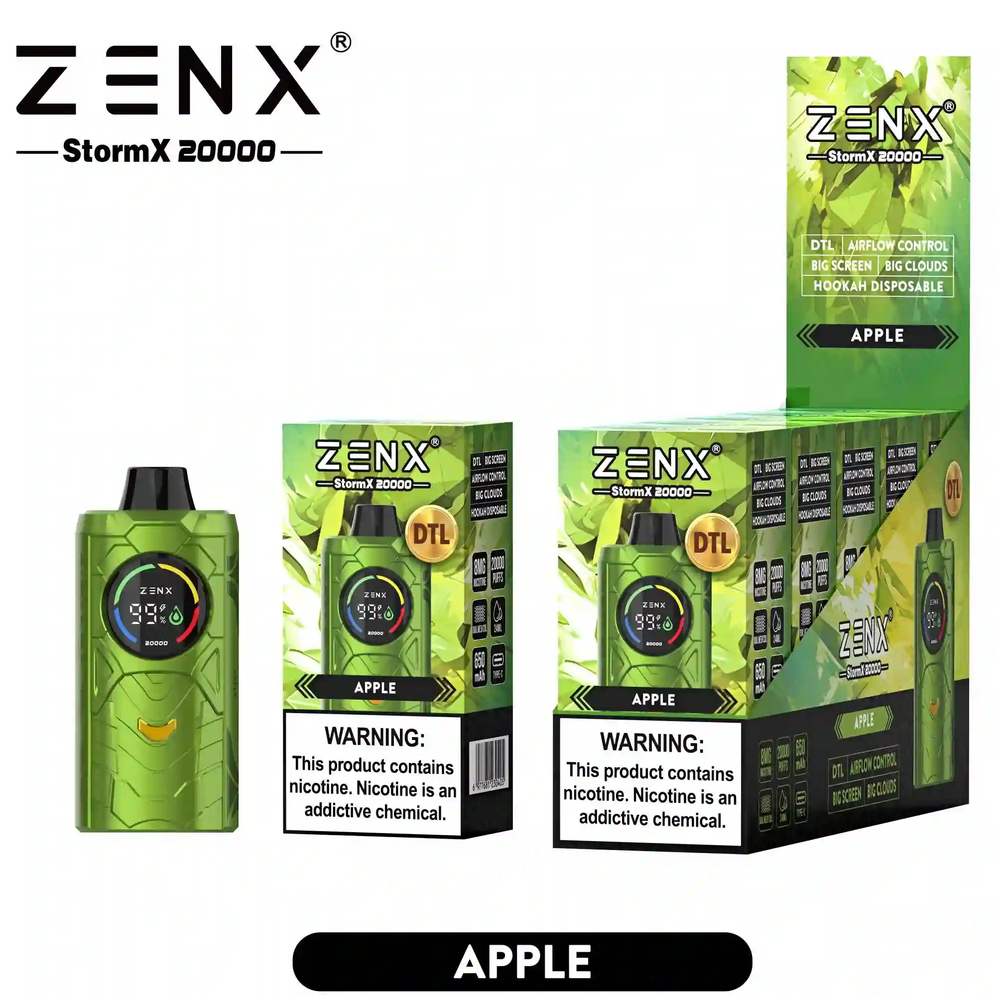 [10 Packs] ZENX StormX DTL 20000 Puffs Disposable Vape