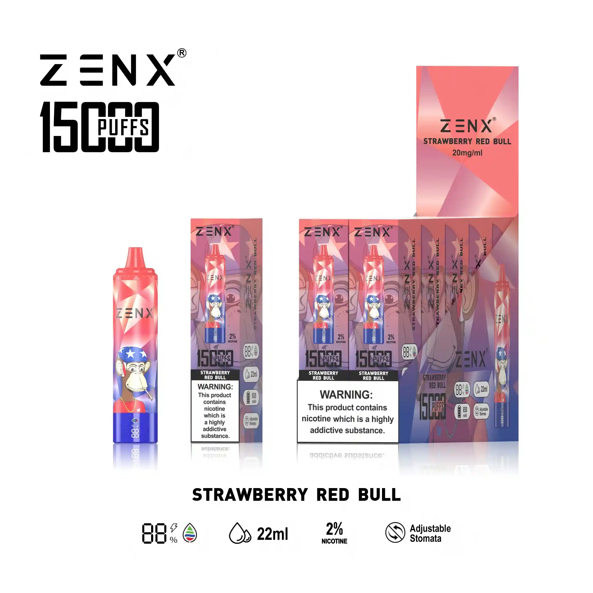 [10 Packs] ZENX Tornado NFT 15000 Puffs Disposable Vape (5% Nicotine)